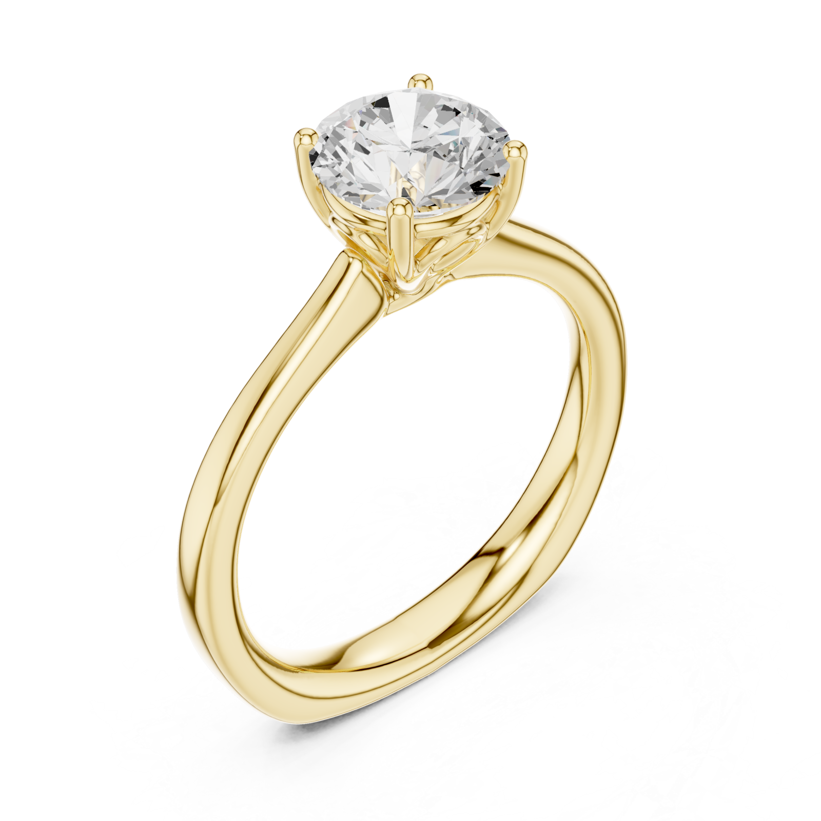Gold Lustrous Harmony Solitaire Ring Right View