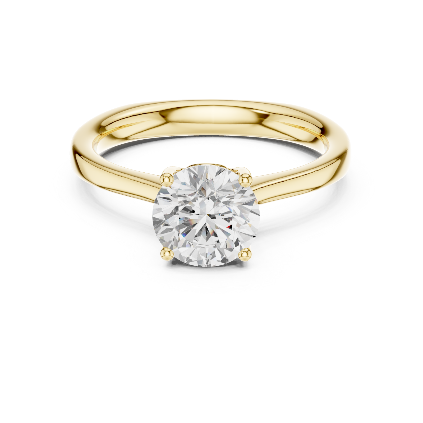  Gold Lustrous Harmony Solitaire Ring Front View