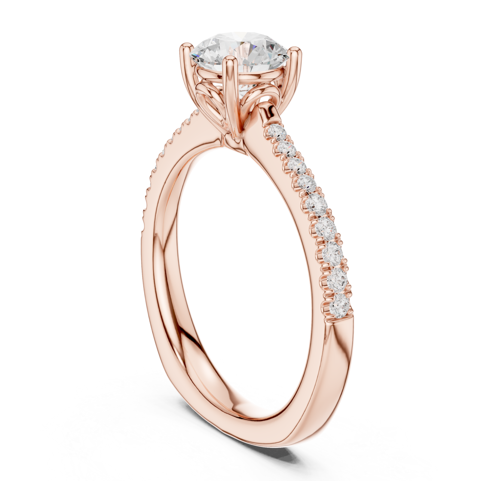 Rose Gold Celeste Classic Solitaire Engagement Ring Left View