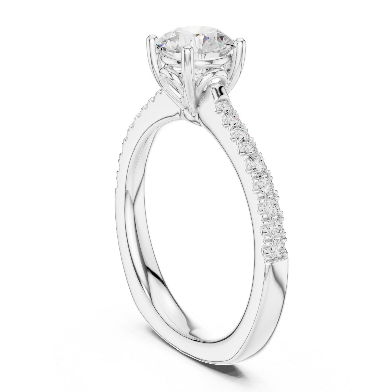  White Gold Celeste Classic Solitaire Engagement Ring Left View