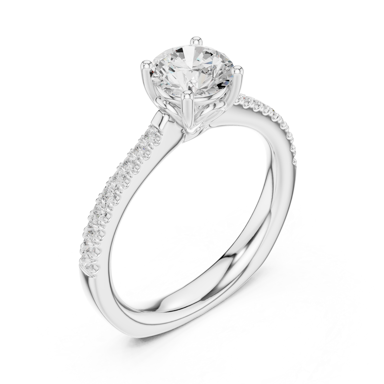  White Gold Celeste Classic Solitaire Engagement Ring Right View