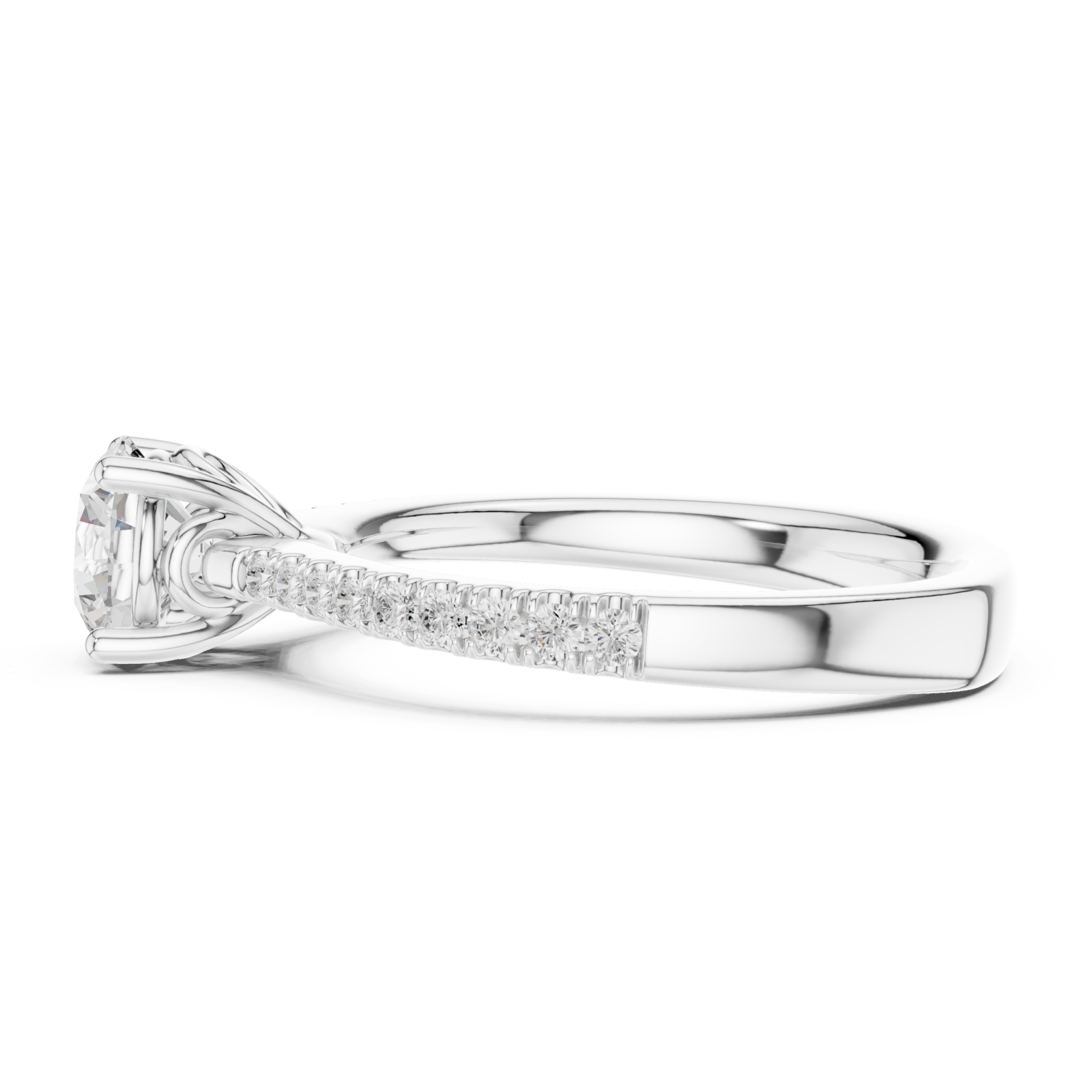 White Gold Celeste Classic Solitaire Engagement Ring Side View
