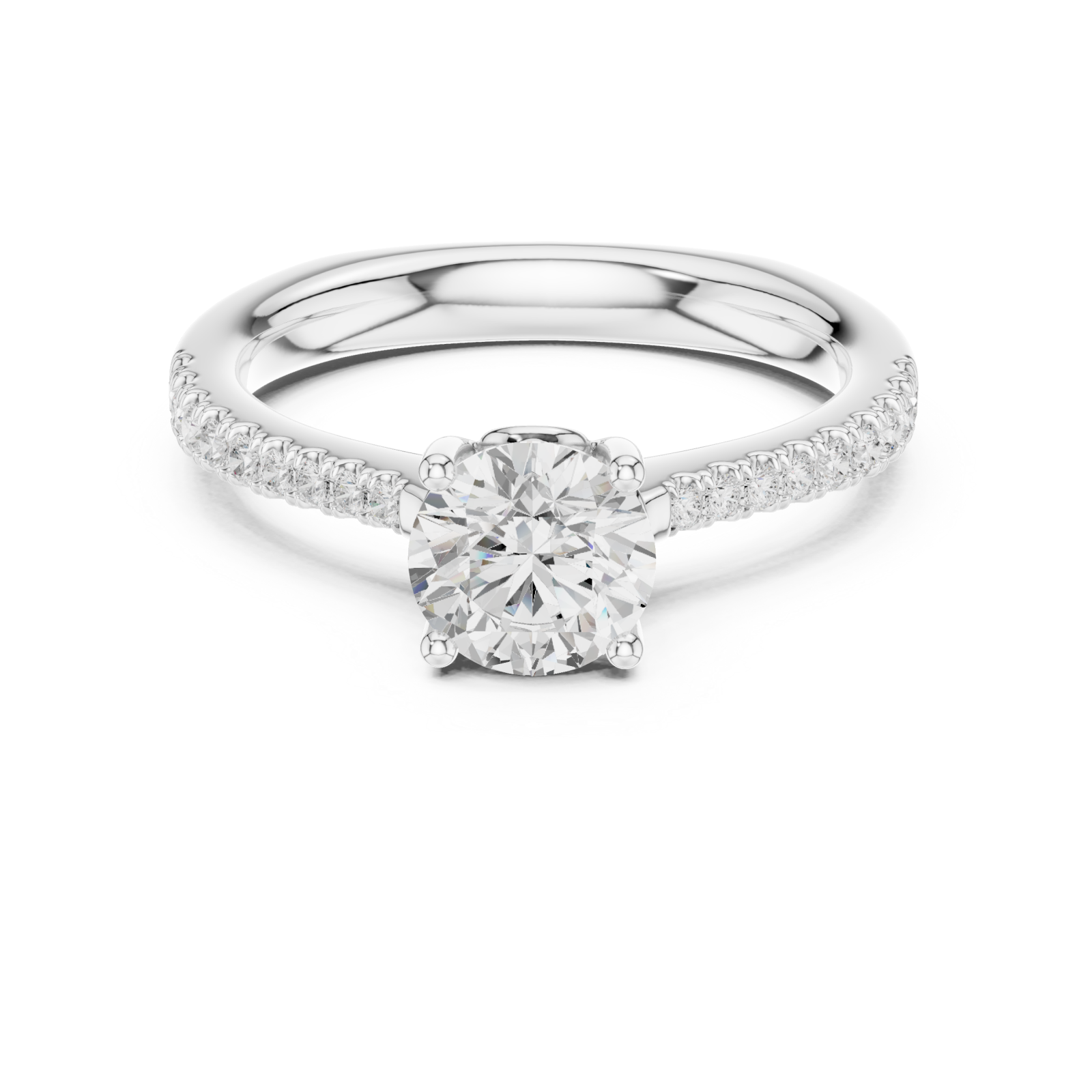  White Gold Celeste Classic Solitaire Engagement Ring Front View