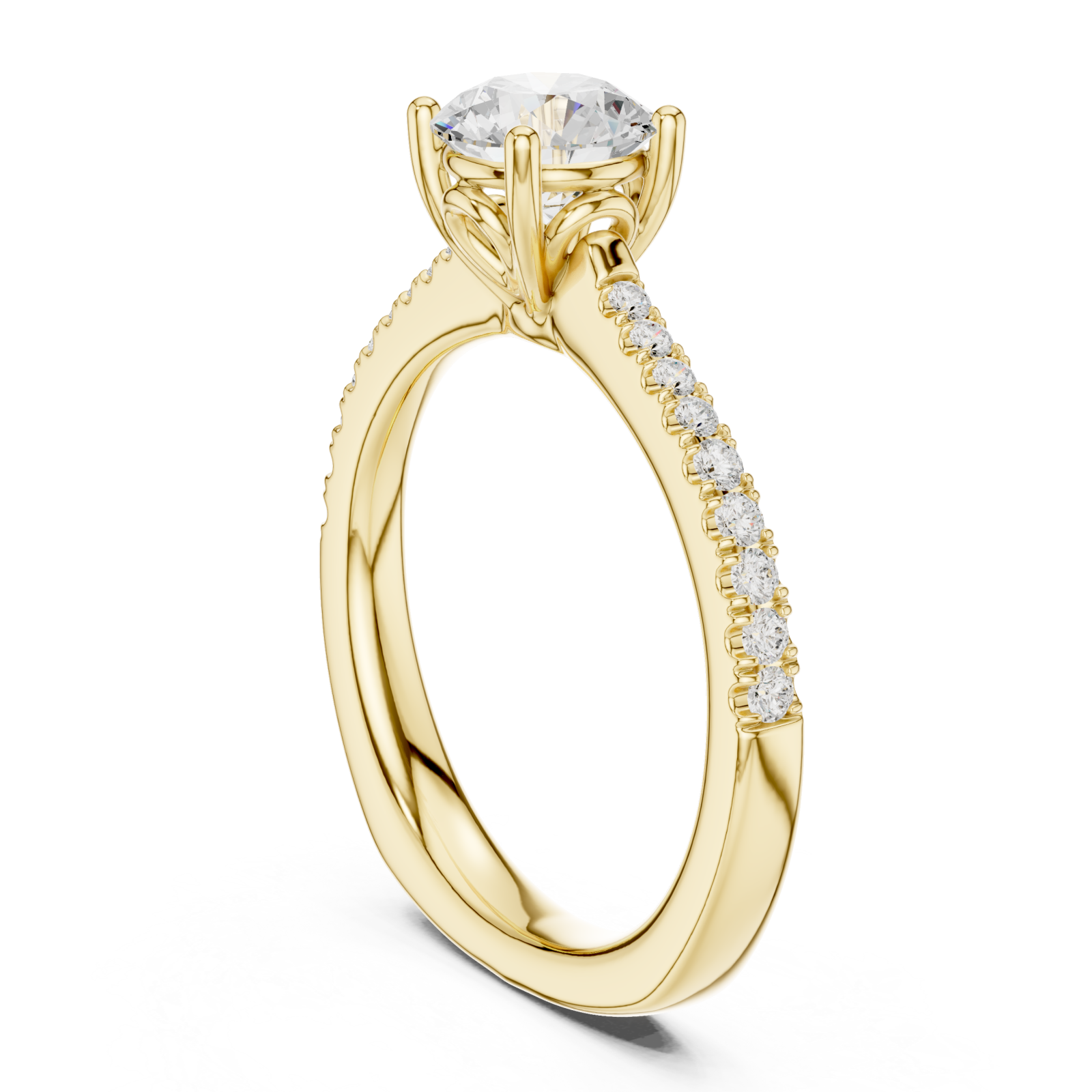  Gold Celeste Classic Solitaire Engagement Ring Left View