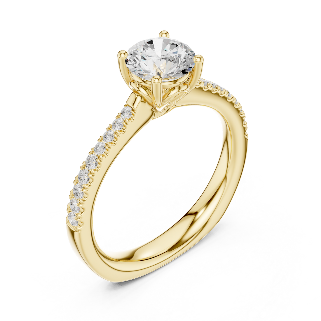 Gold Celeste Classic Solitaire Engagement Ring Right View
