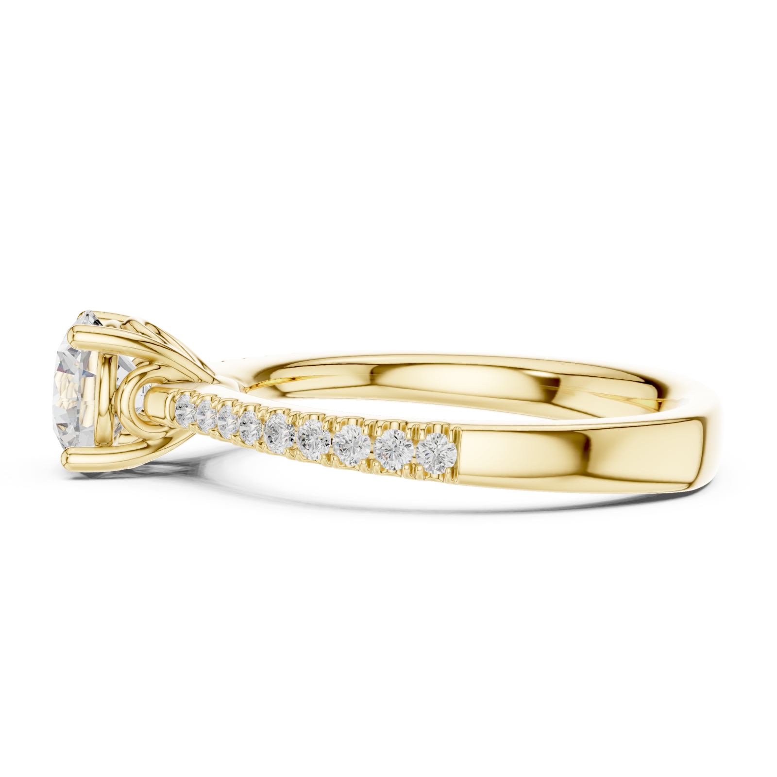  Gold Celeste Classic Solitaire Engagement Ring Side View
