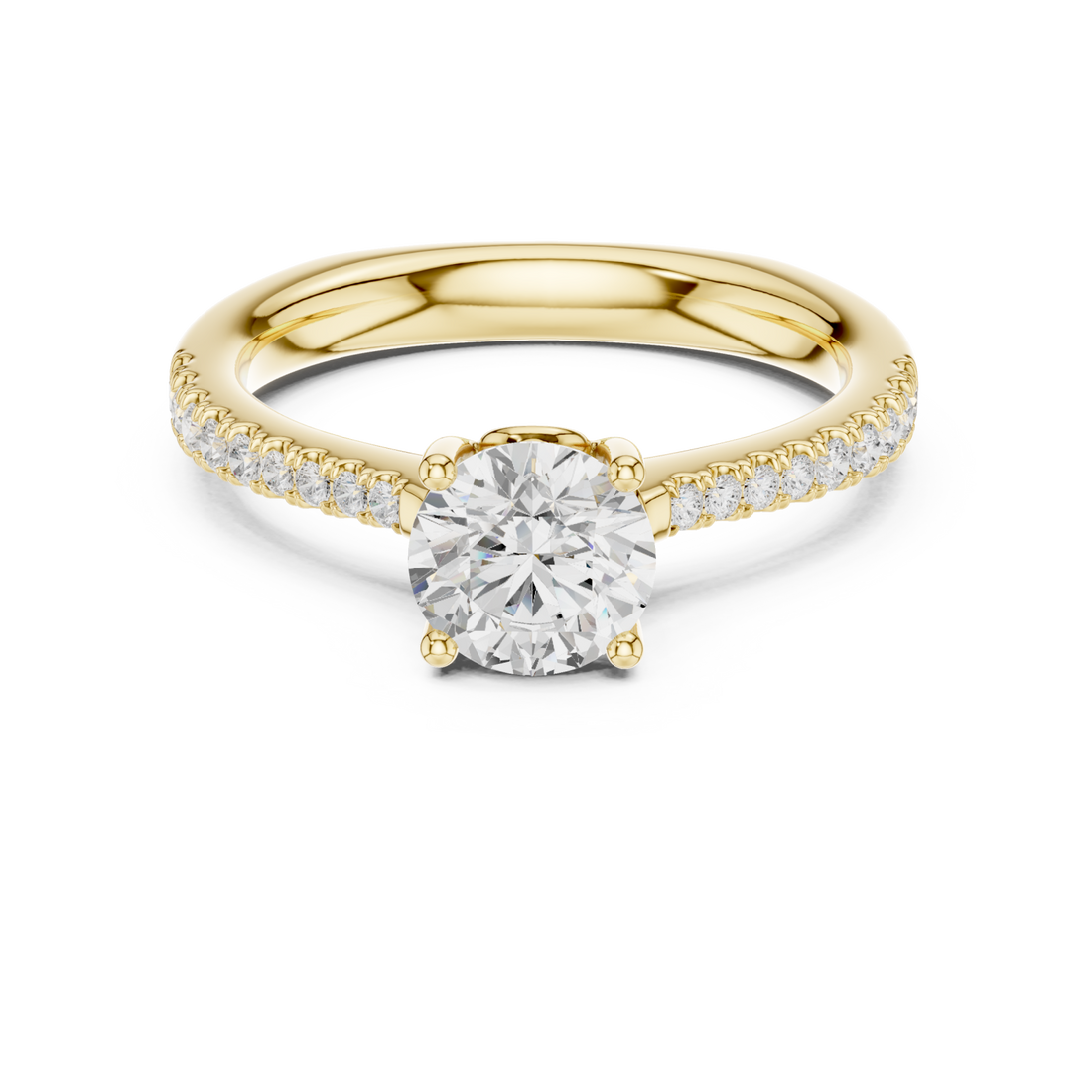 Gold Celeste Classic Solitaire Engagement Ring Right View