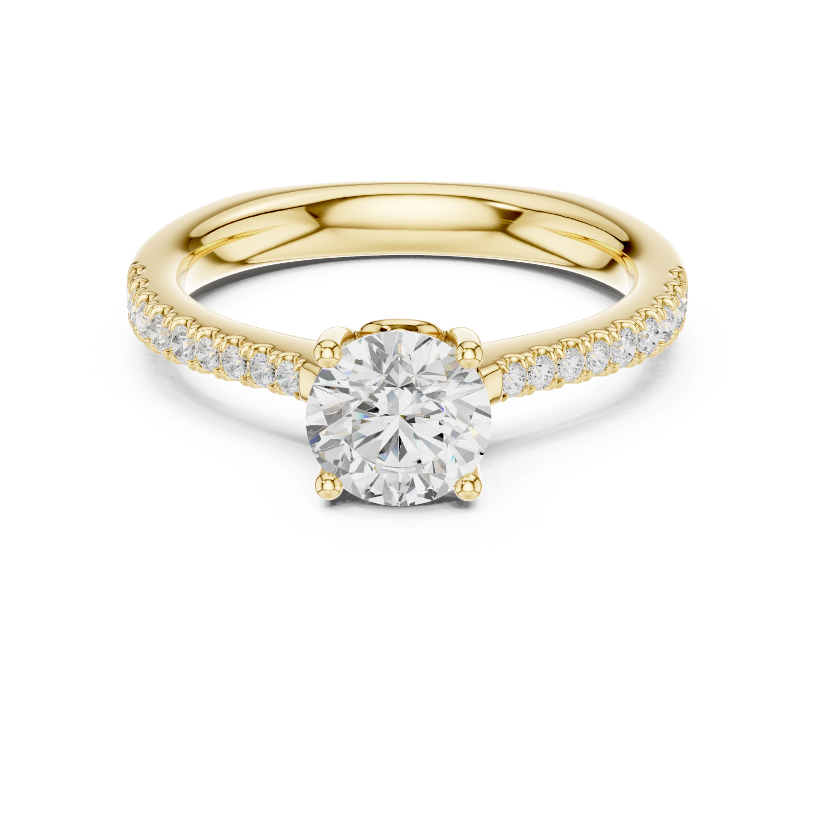  Gold Celeste Classic Solitaire Engagement Ring Front View