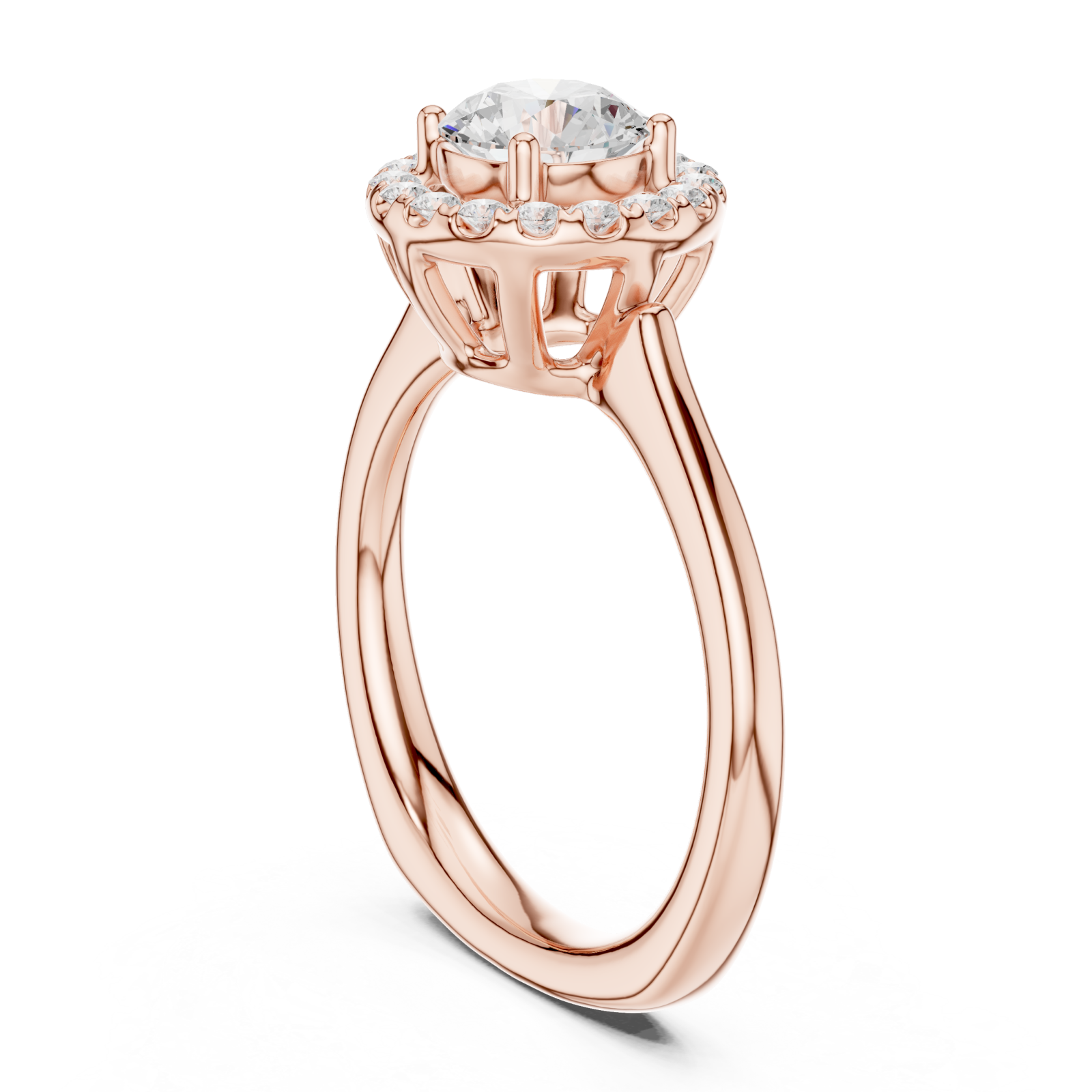  Rose Gold Twilight Garden Radiance Band Ring Left View
