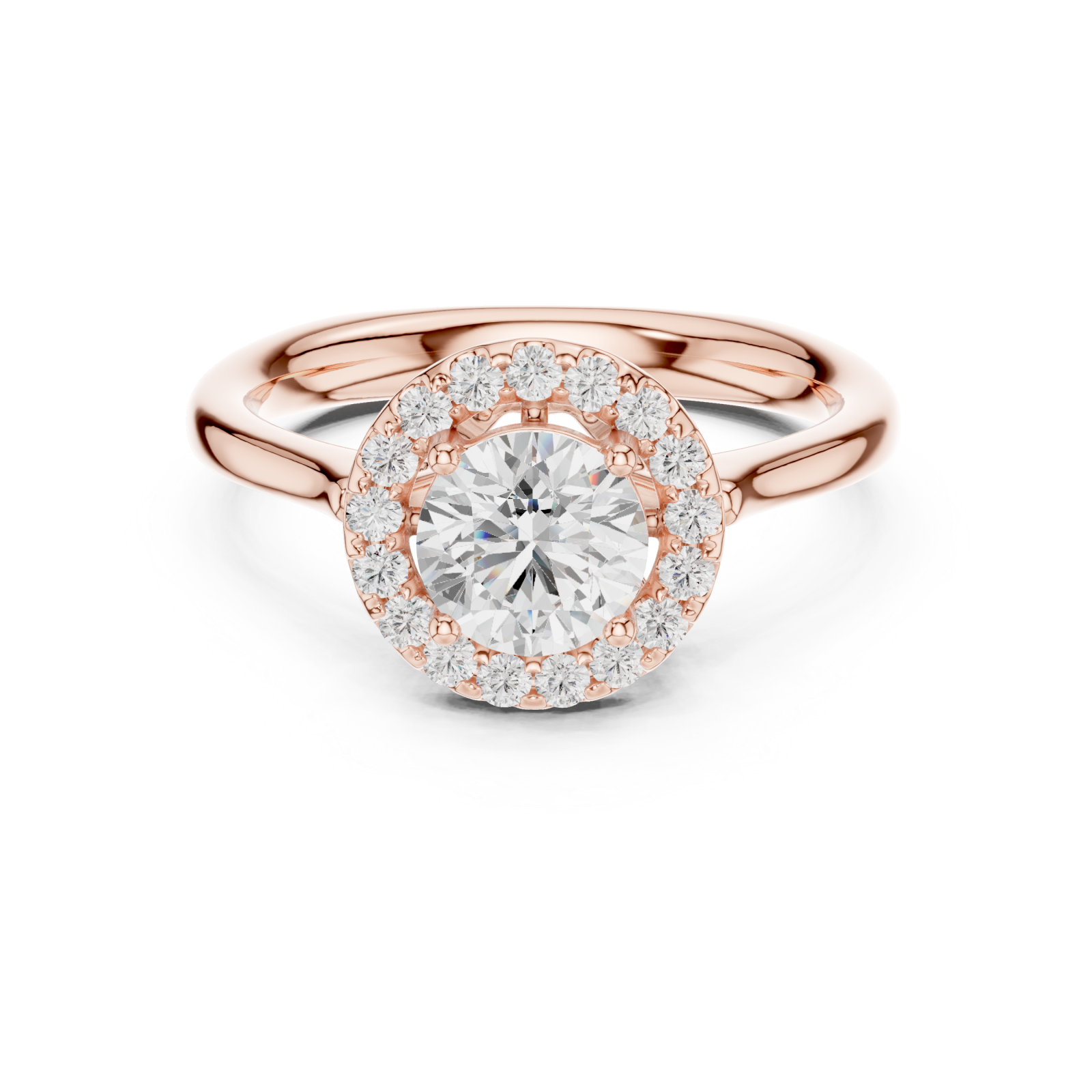  Rose Gold Twilight Garden Radiance Band Ring Front View