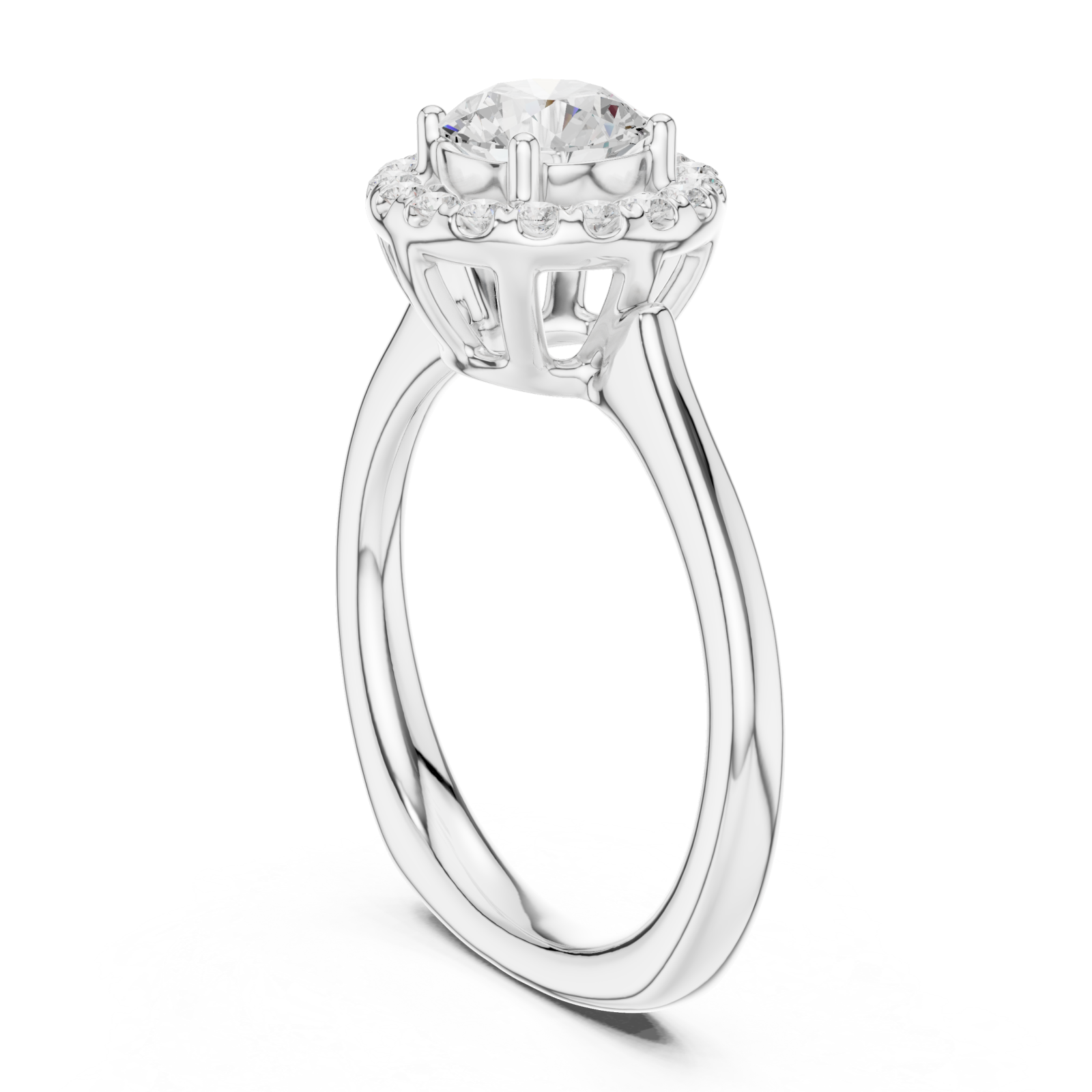  White Gold Twilight Garden Radiance Band Ring Left View