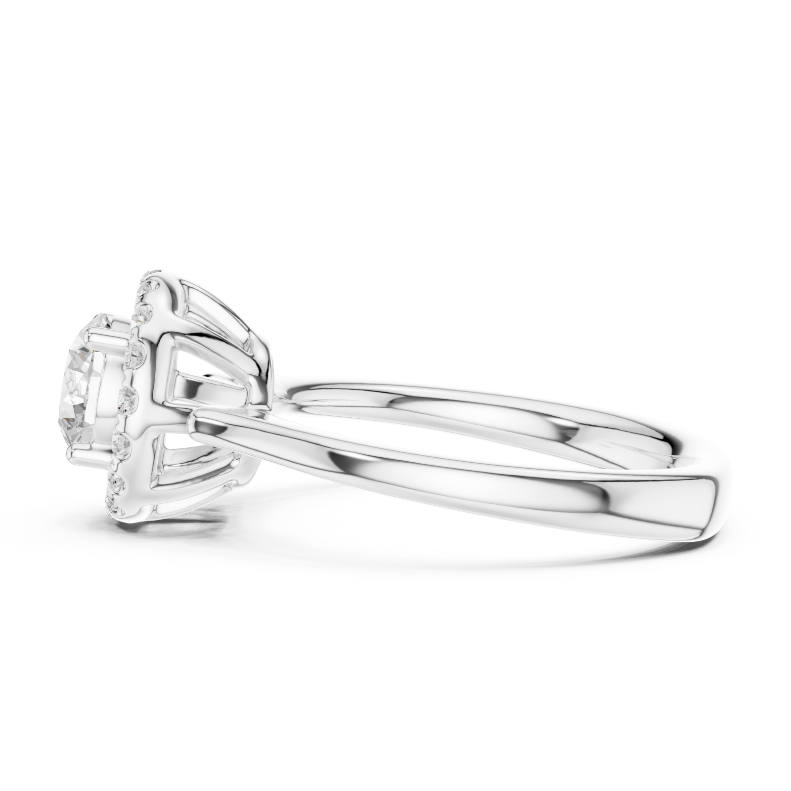  White Gold Twilight Garden Radiance Band Ring Side View