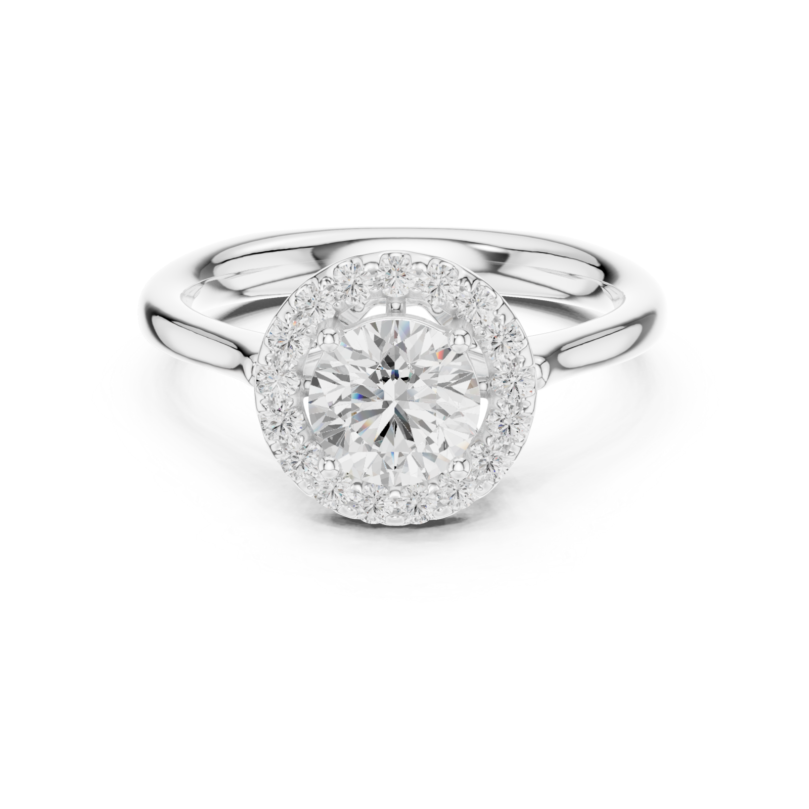  White Gold Twilight Garden Radiance Band Ring Front View