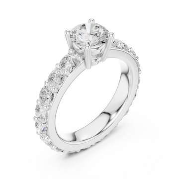  White Gold Radiant Glory Solitaire Engagement Ring Right View
