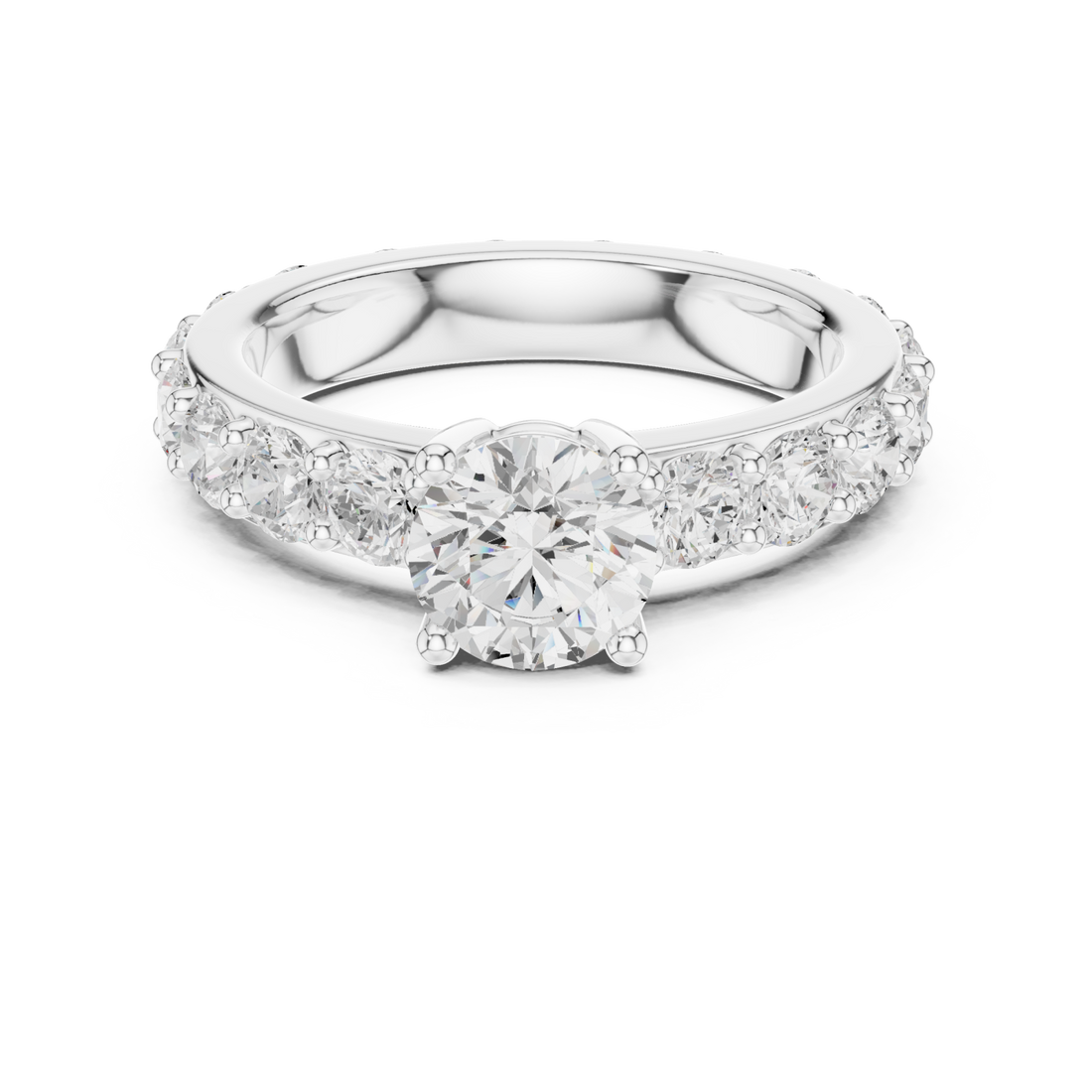  White Gold Radiant Glory Solitaire Engagement Ring Right View