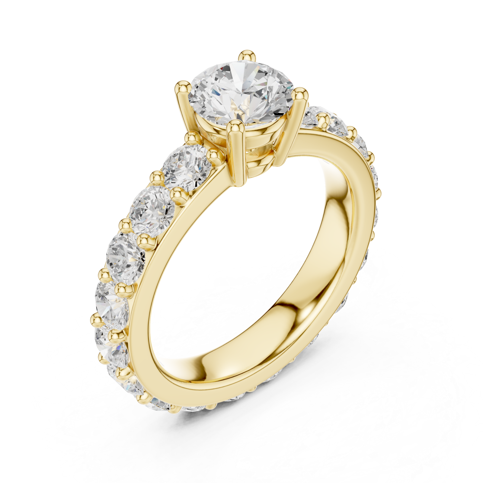 Gold Radiant Glory Solitaire Engagement Ring Right View