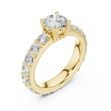 Gold Radiant Glory Solitaire Engagement Ring Right View