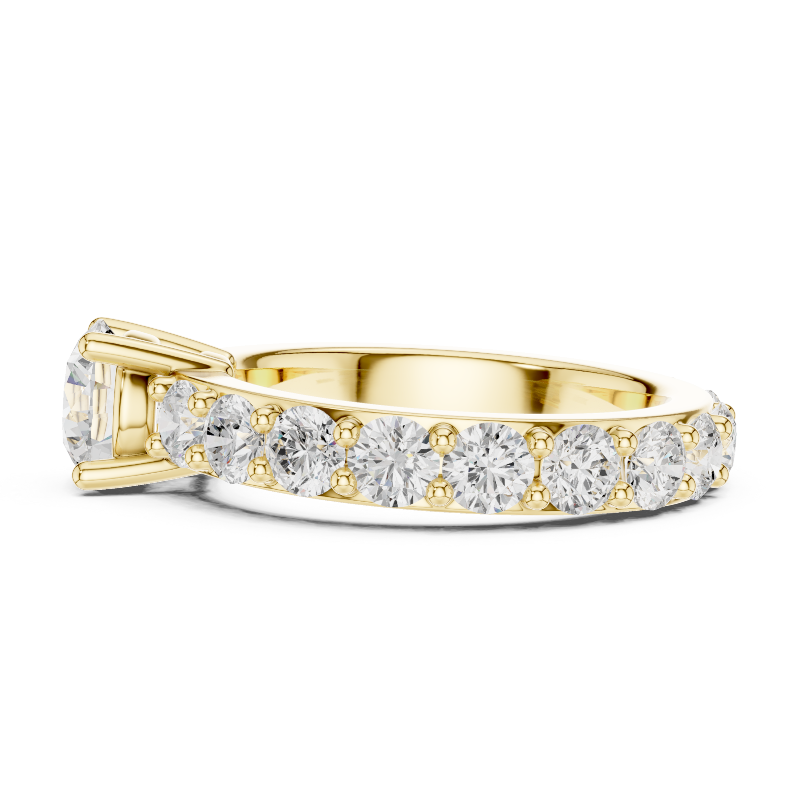 Gold Radiant Glory Solitaire Engagement Ring Side View
