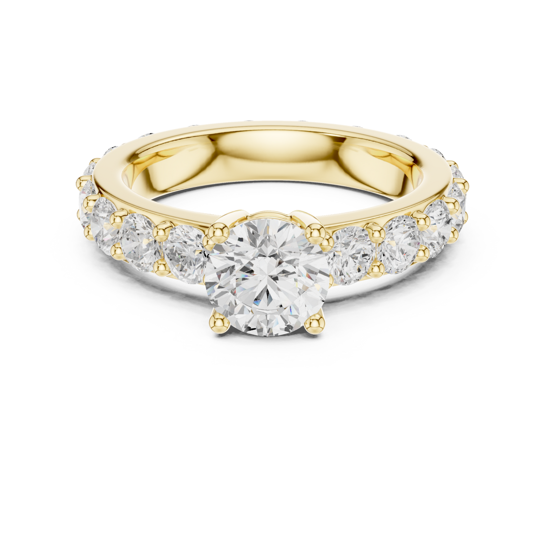Gold Radiant Glory Solitaire Engagement Ring Right View
