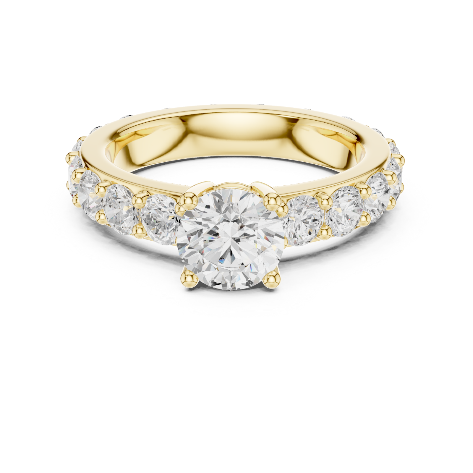  Gold Radiant Glory Solitaire Engagement Ring Front View
