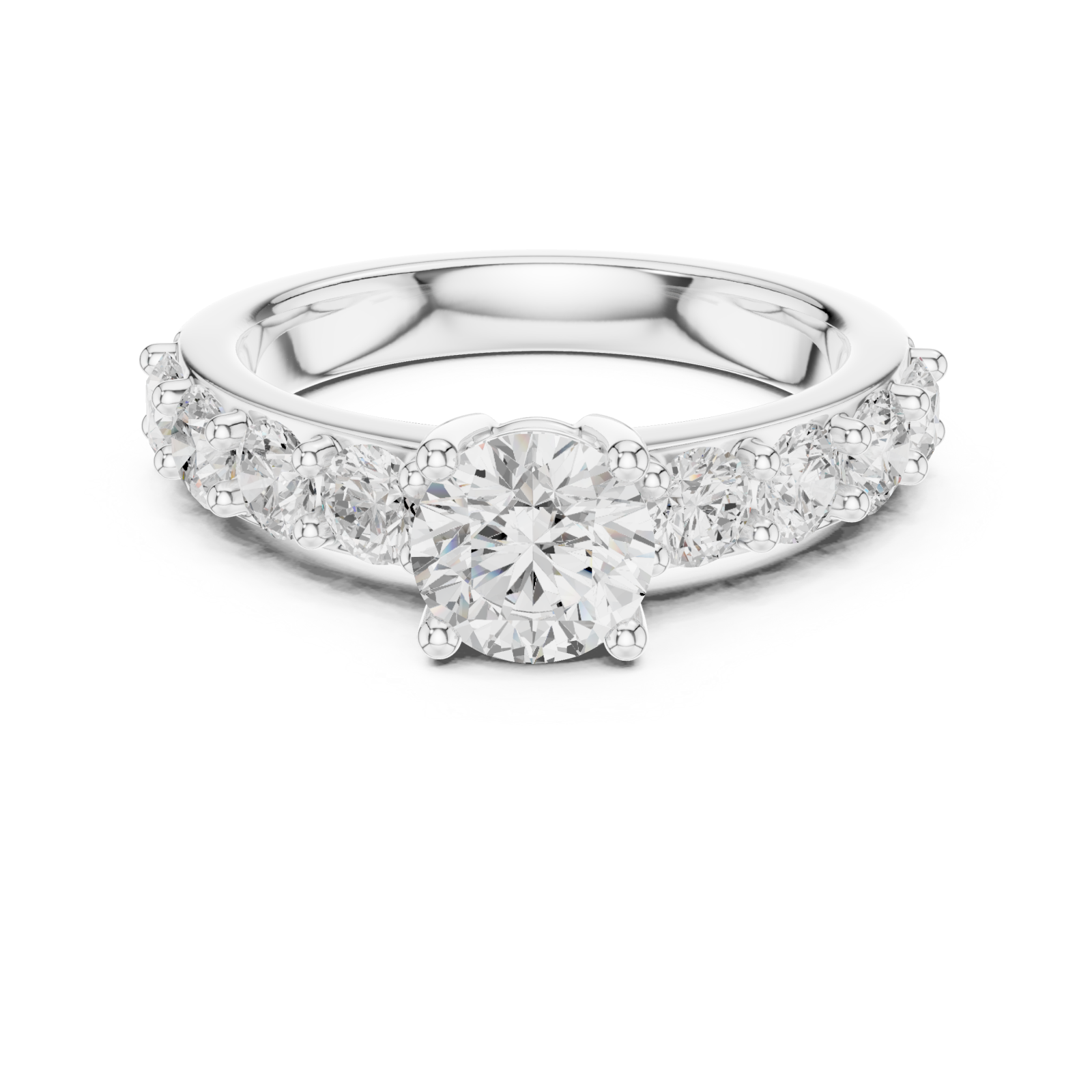  White Gold Luminous Promise Eternity Ring Front View
