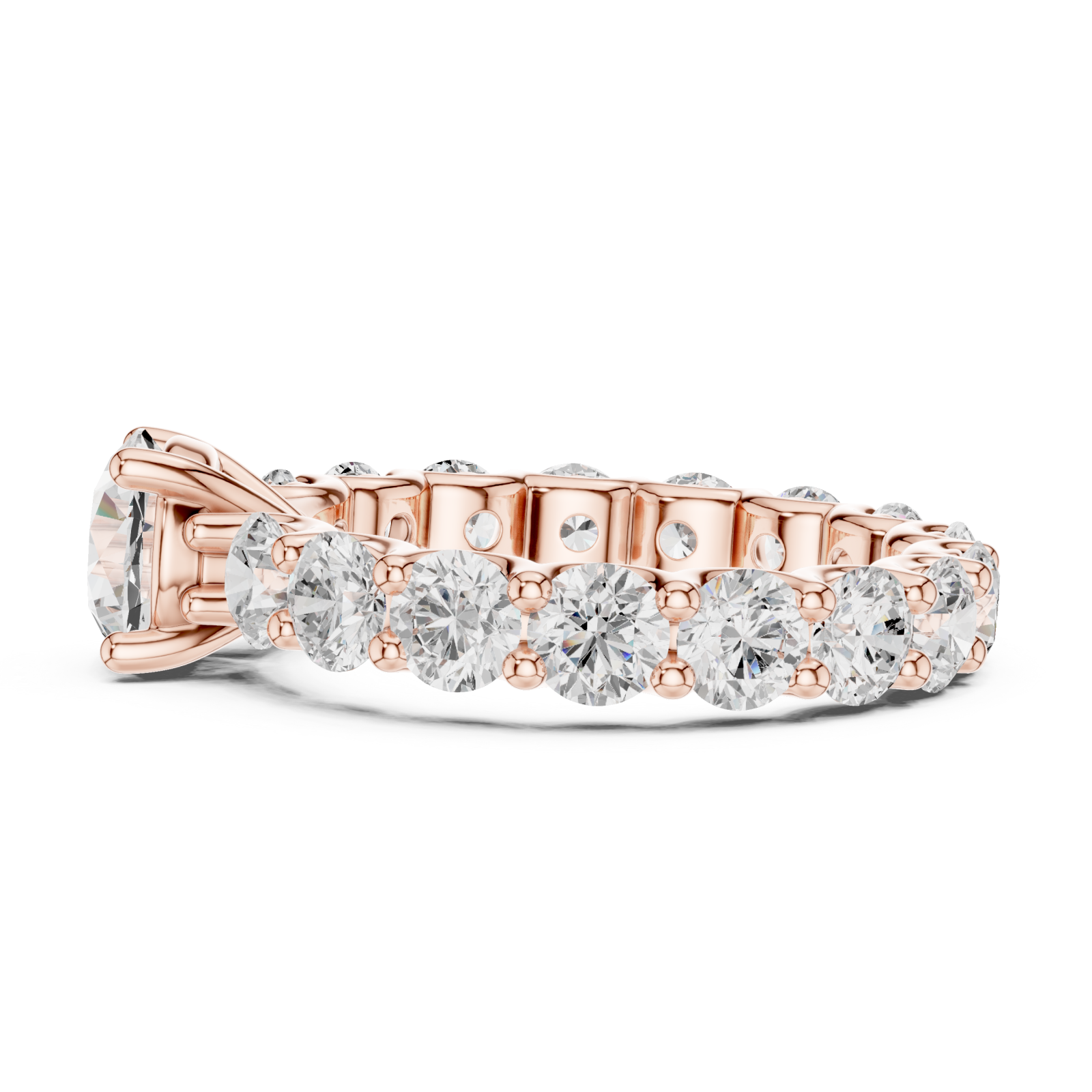  Rose Gold Celestial Embrace Band Ring Side View