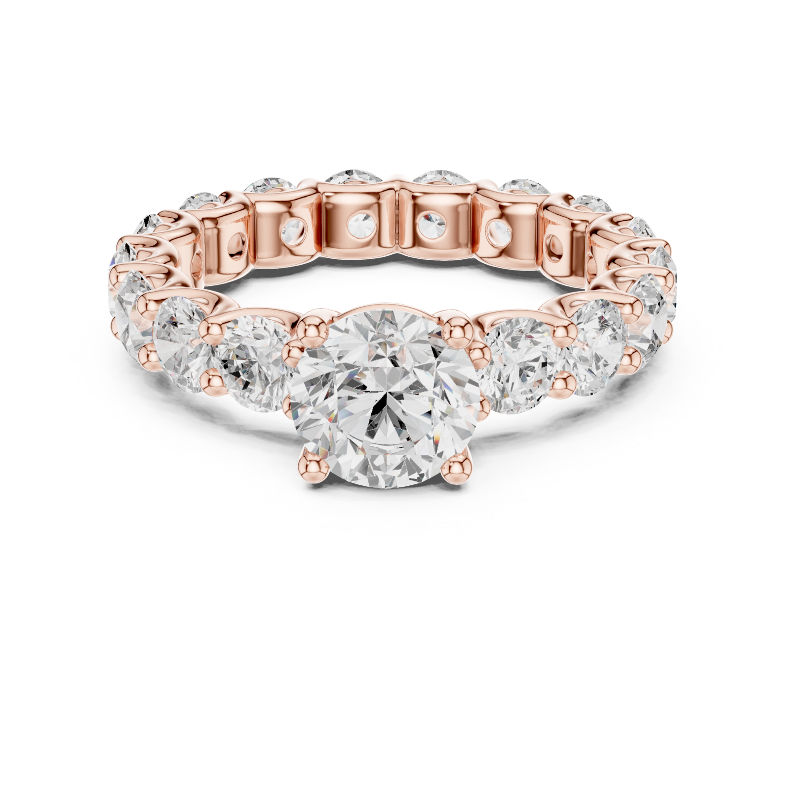  Rose Gold Celestial Embrace Band Ring Front View