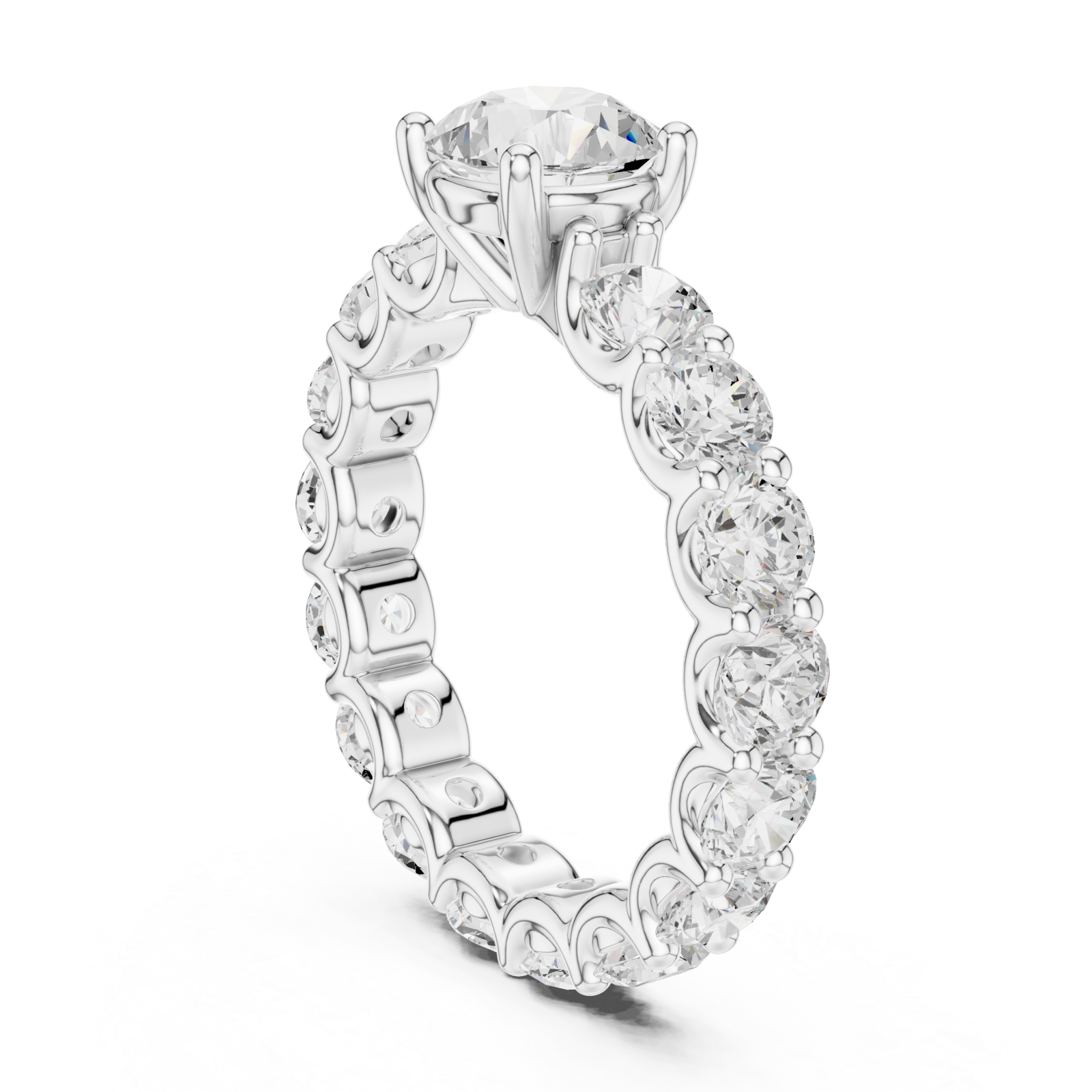  White Gold Celestial Embrace Band Ring Left View