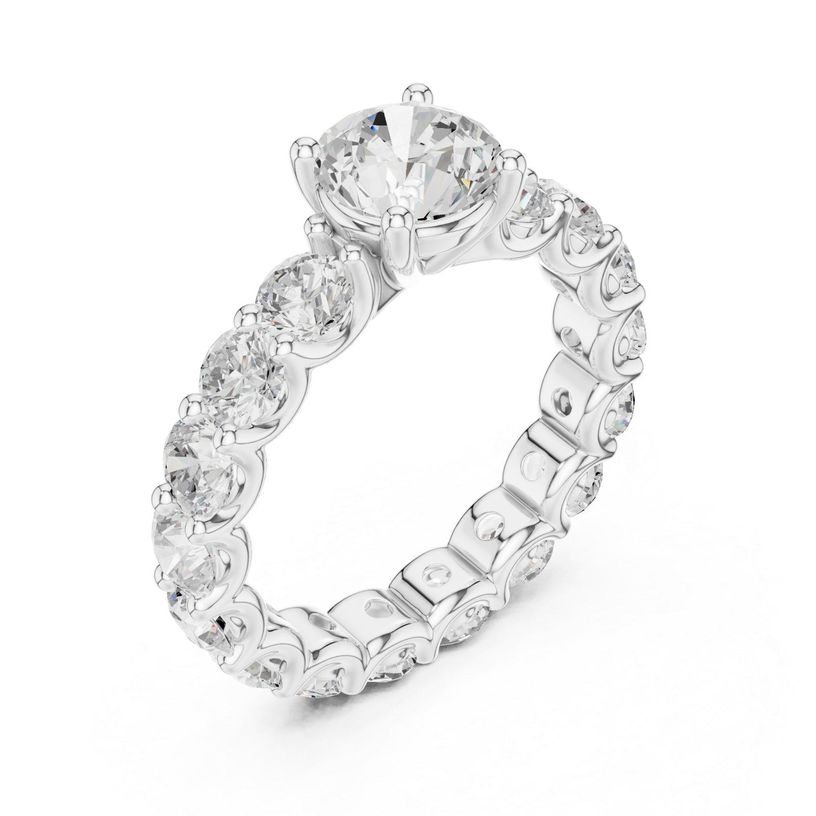  White Gold Celestial Embrace Band Ring Right View