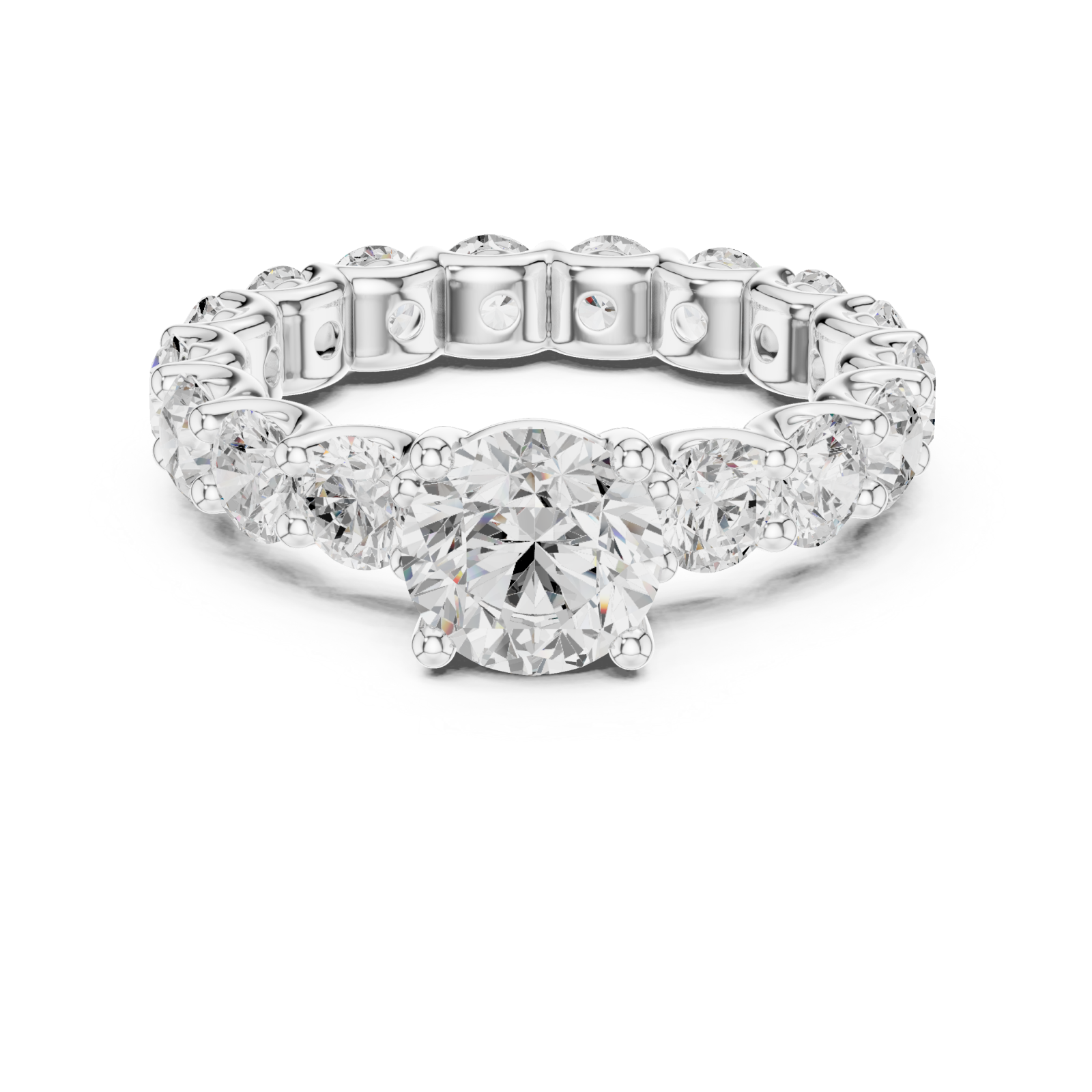  White Gold Celestial Embrace Band Ring Front View