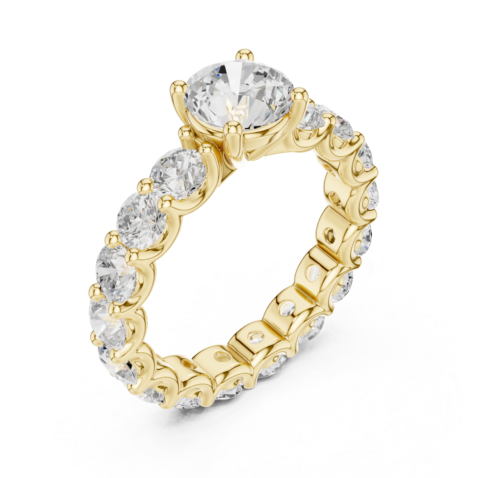 Gold Celestial Embrace Band Ring Right View
