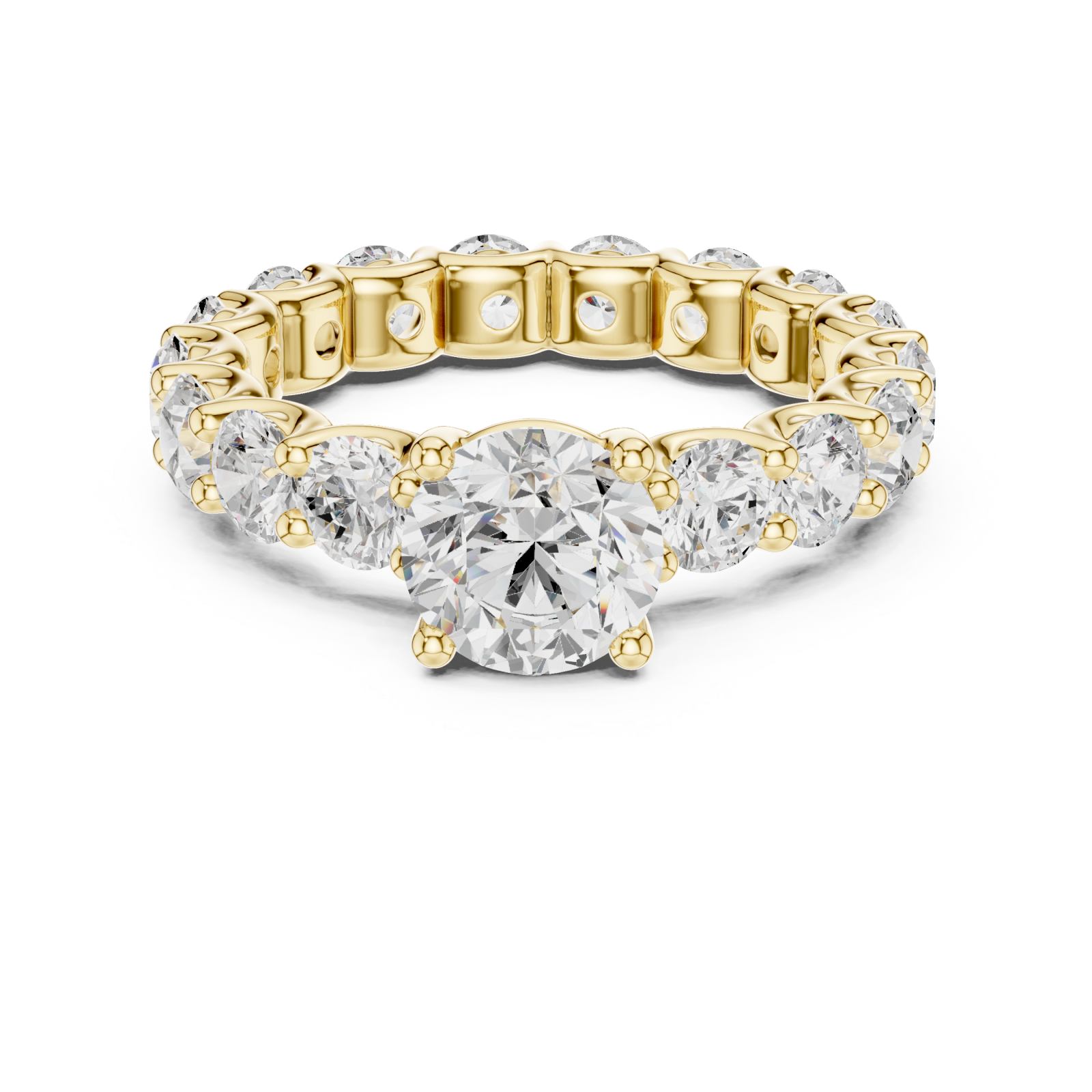  Gold Celestial Embrace Band Ring Front View