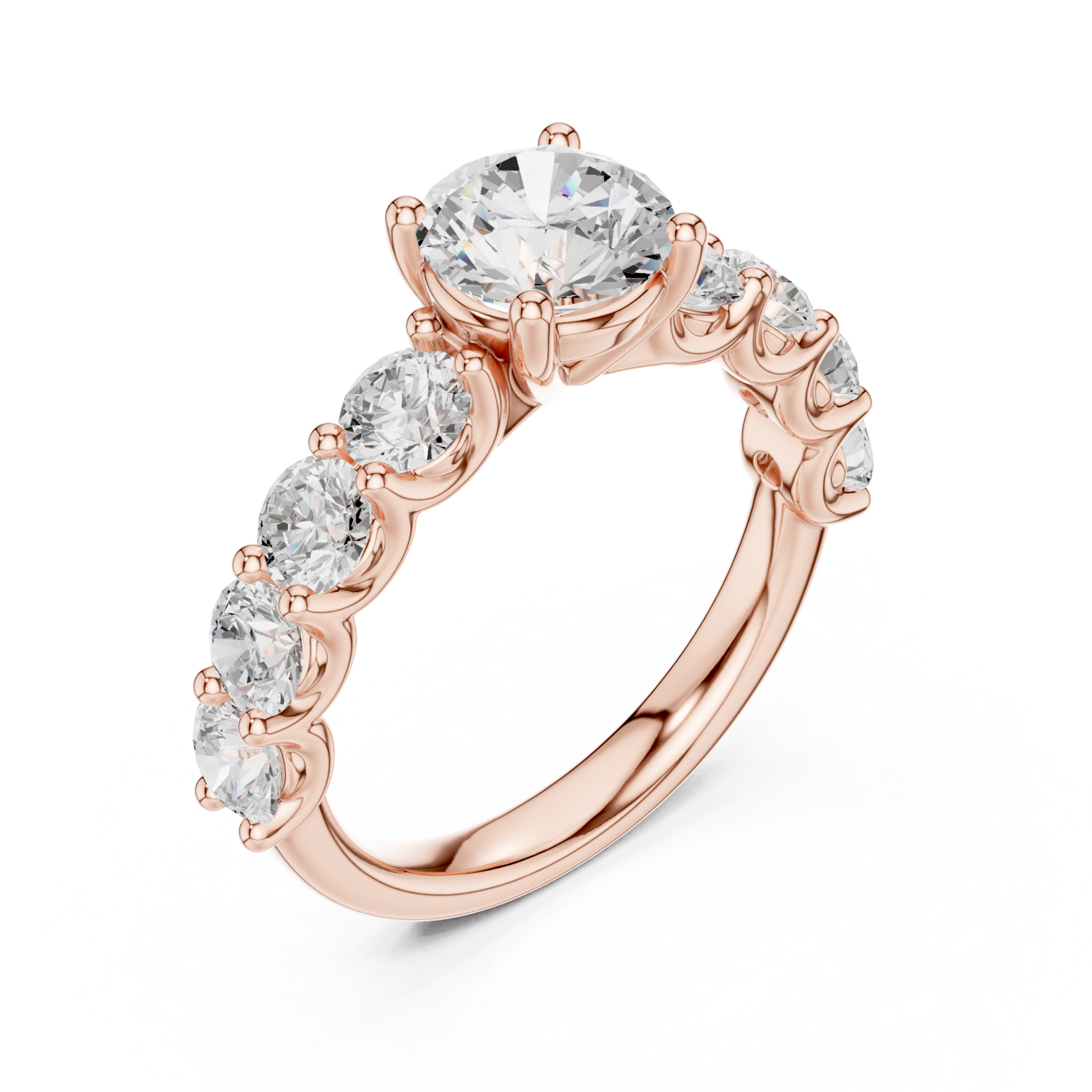  Rose Gold Lustrous Radiance Arc Ring Right View