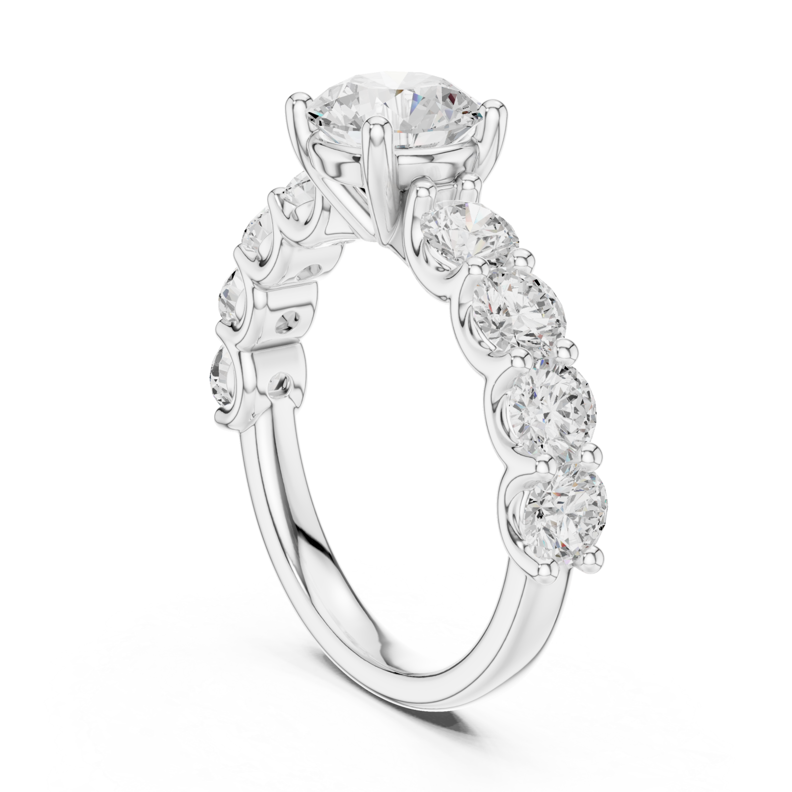  White Gold Lustrous Radiance Arc Ring Left View