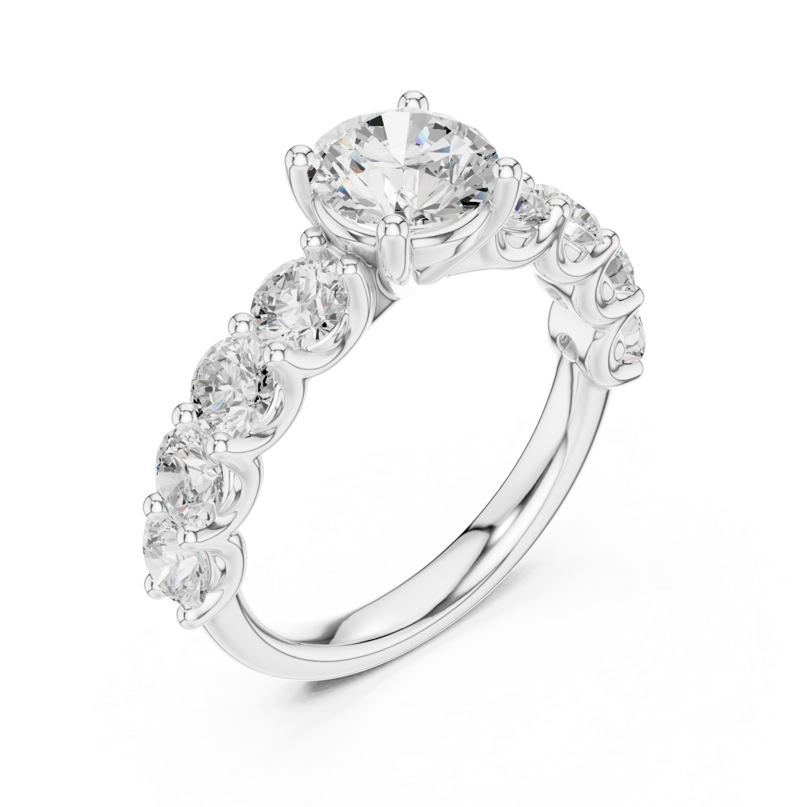  White Gold Lustrous Radiance Arc Ring Right View