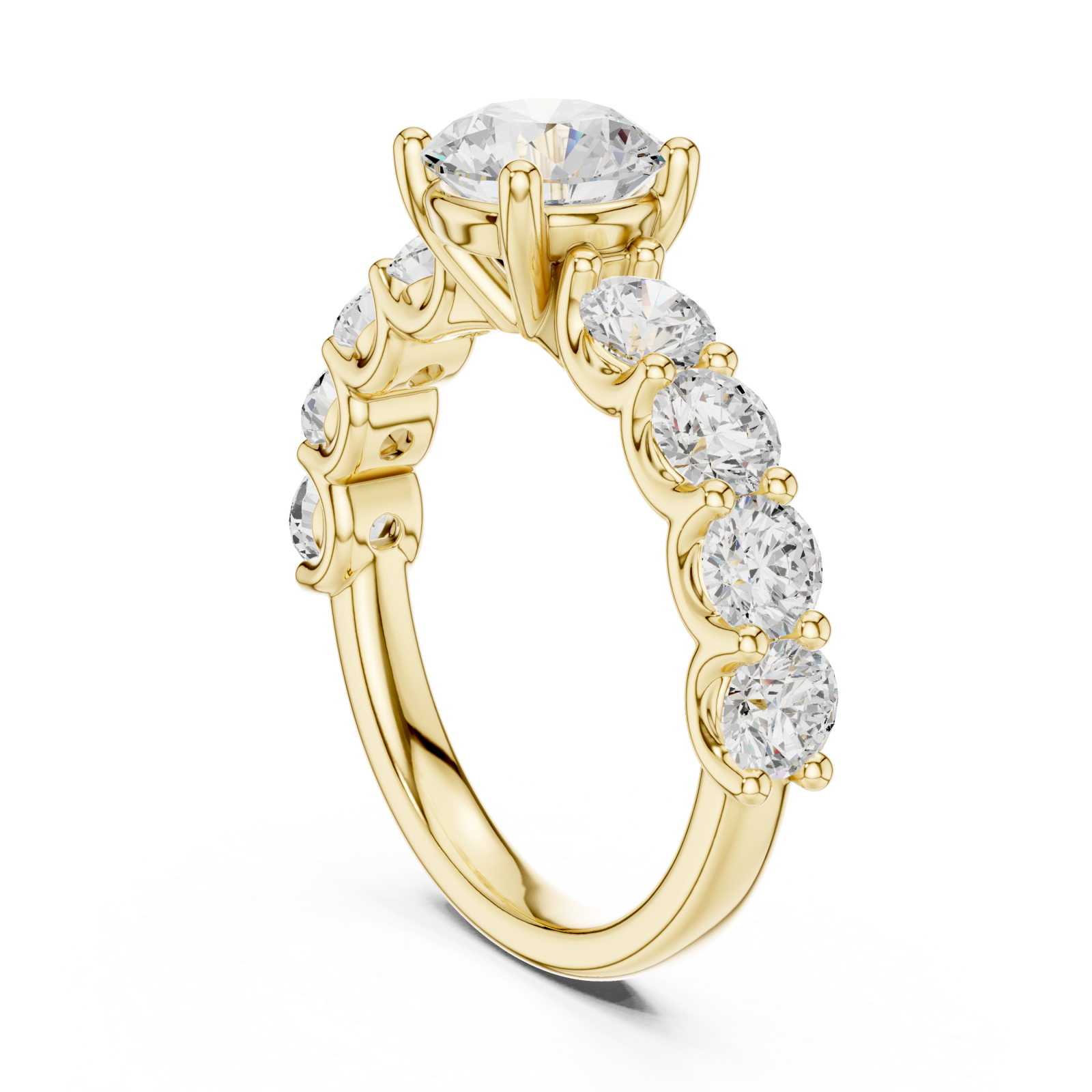  Gold Lustrous Radiance Arc Ring Left View