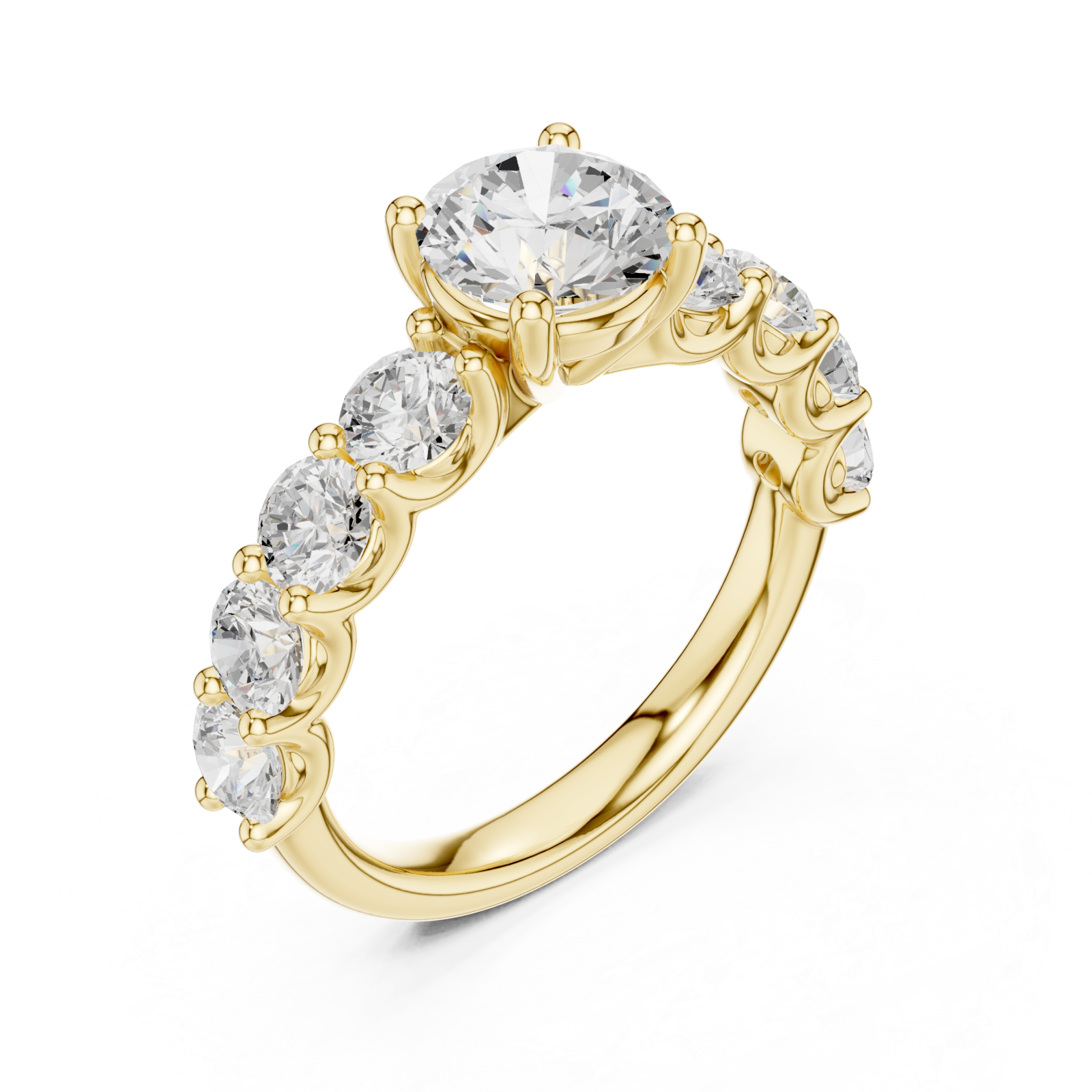 Gold Lustrous Radiance Arc Ring Right View