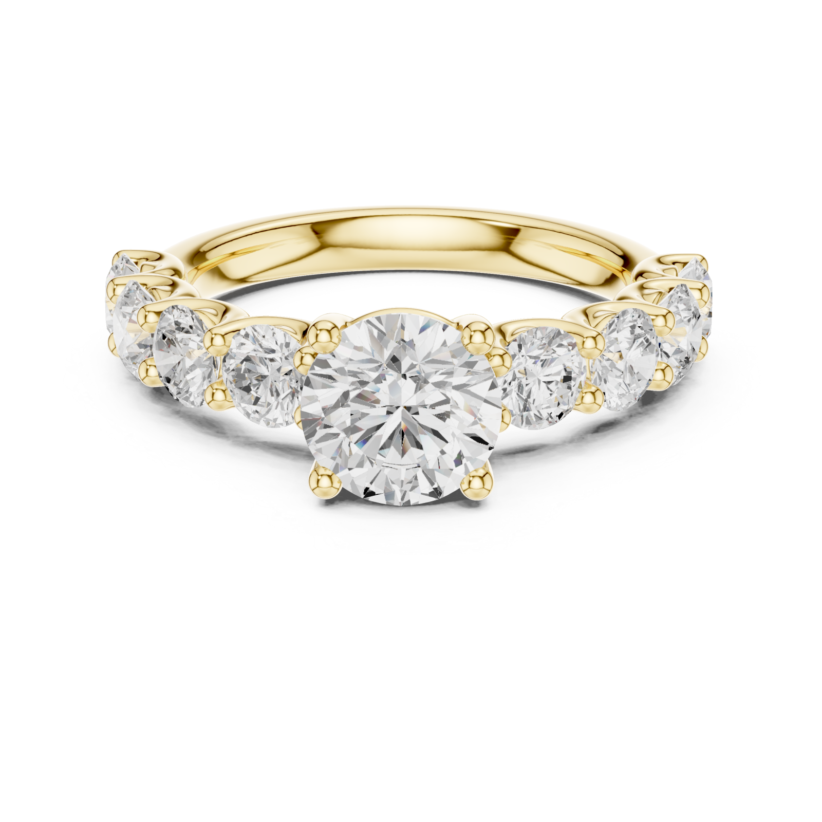  Gold Lustrous Radiance Arc Ring Front View