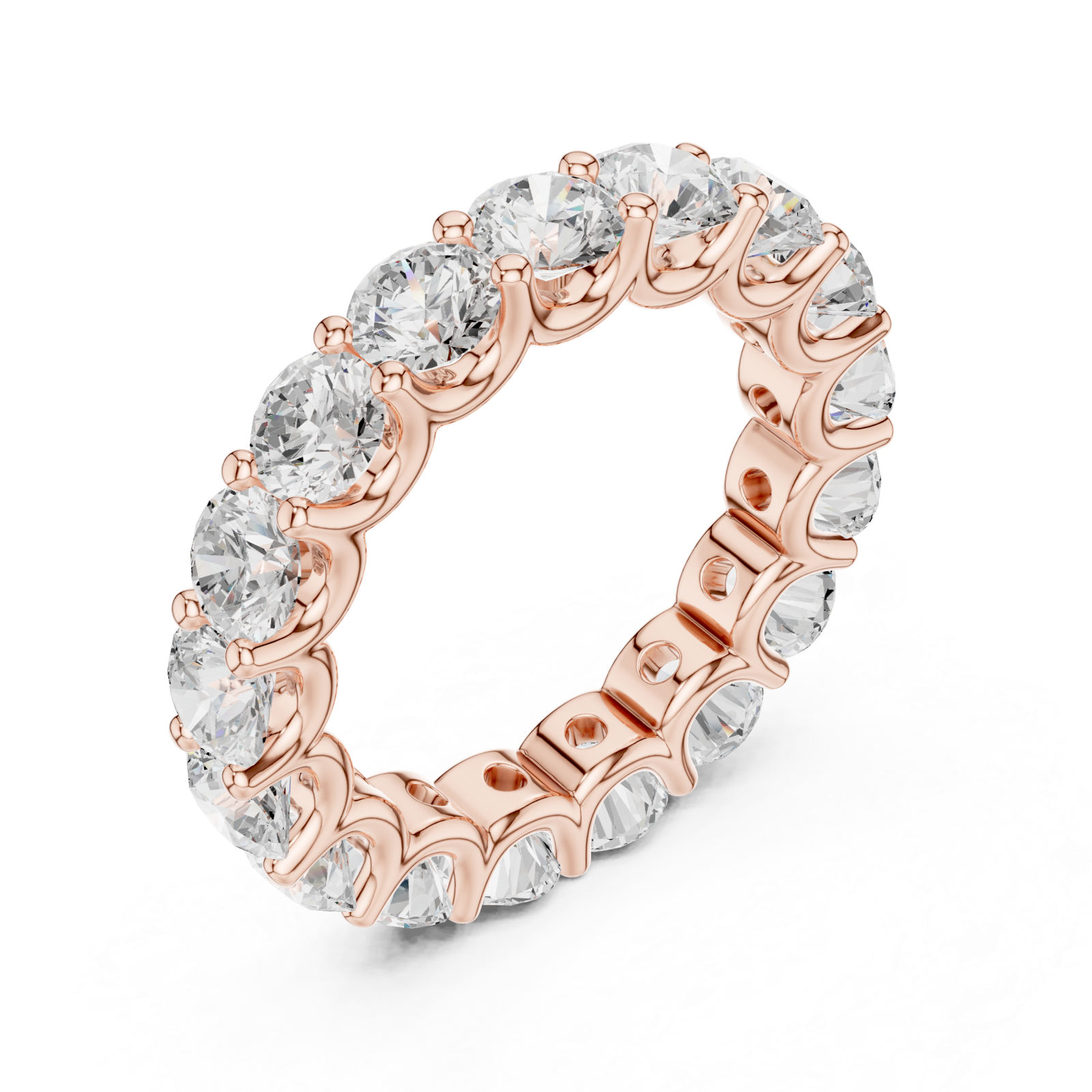  Rose Gold Radiant Cascade Eternity Band Right View