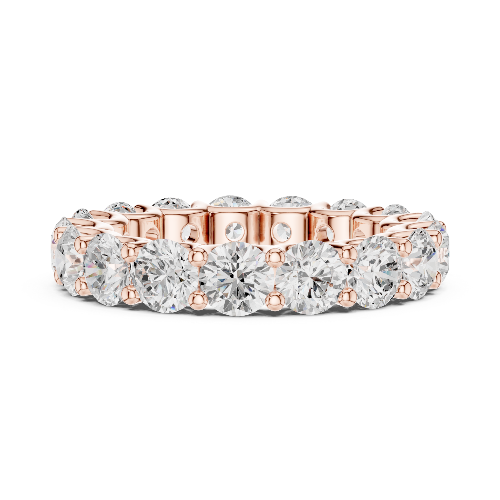  Rose Gold Radiant Cascade Eternity Band Side View