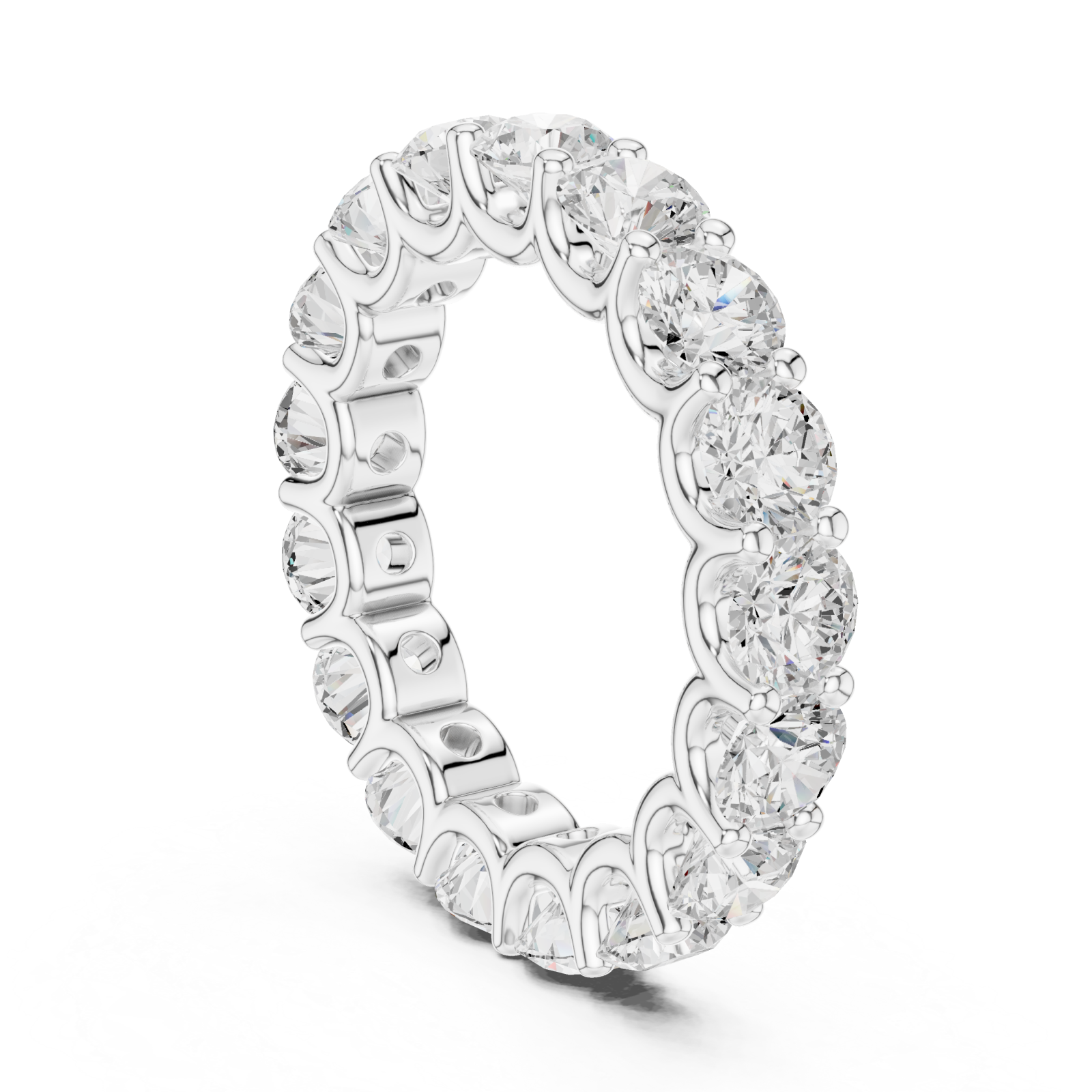  White Gold Radiant Cascade Eternity Band Left View