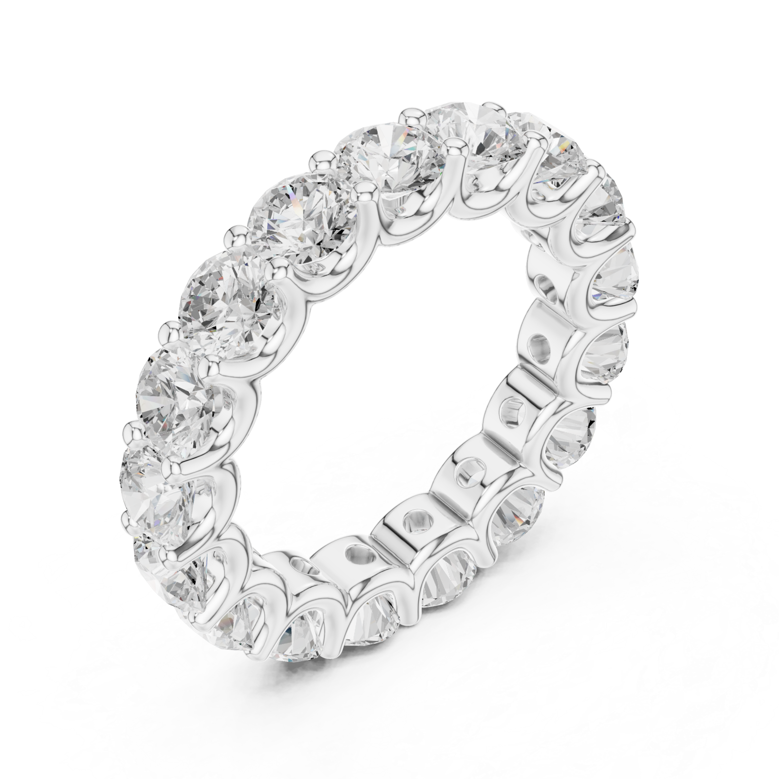  White Gold Radiant Cascade Eternity Band Right View