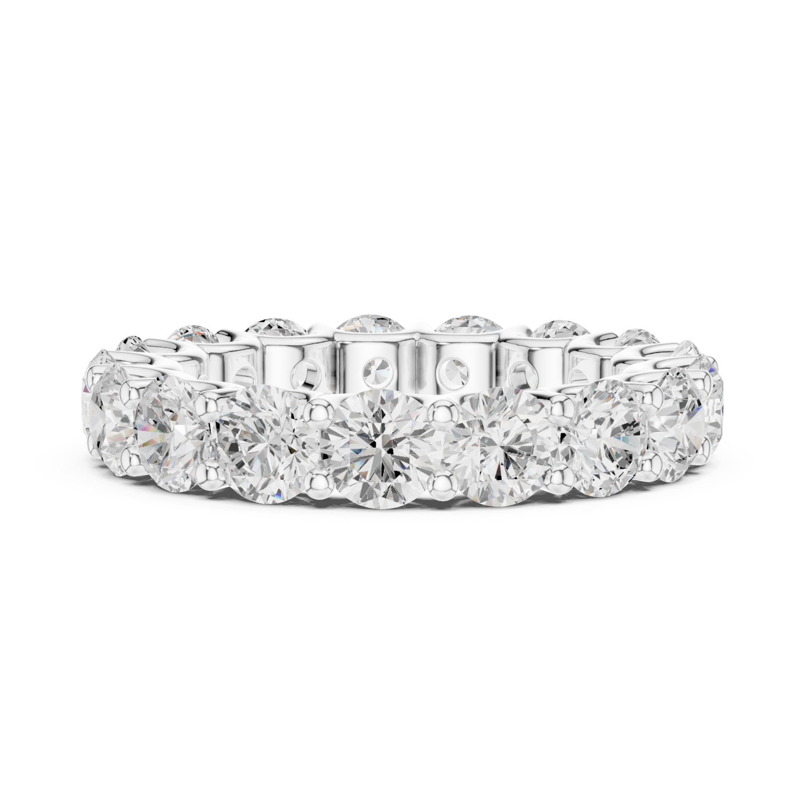  White Gold Radiant Cascade Eternity Band Side View