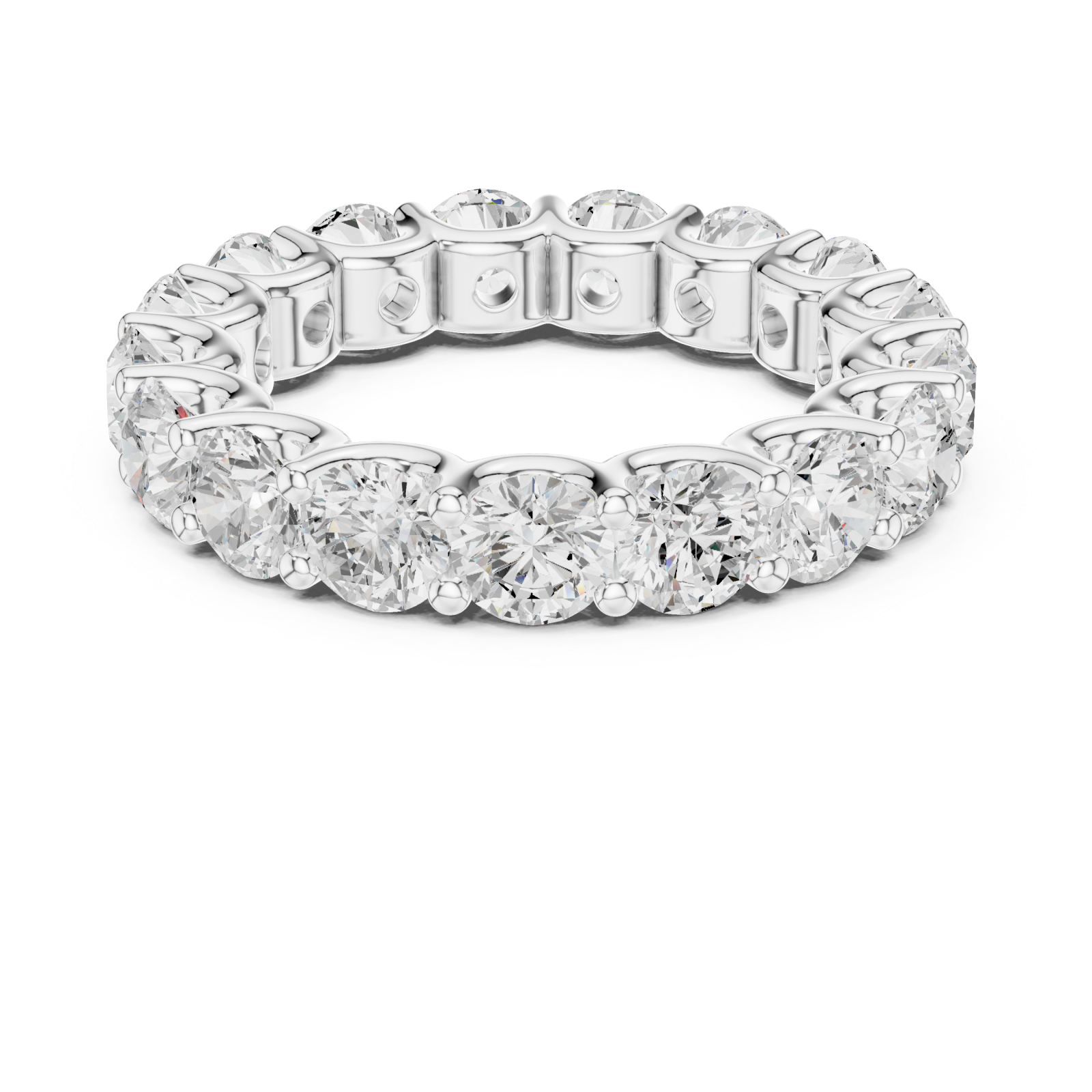  White Gold Radiant Cascade Eternity Band Front View
