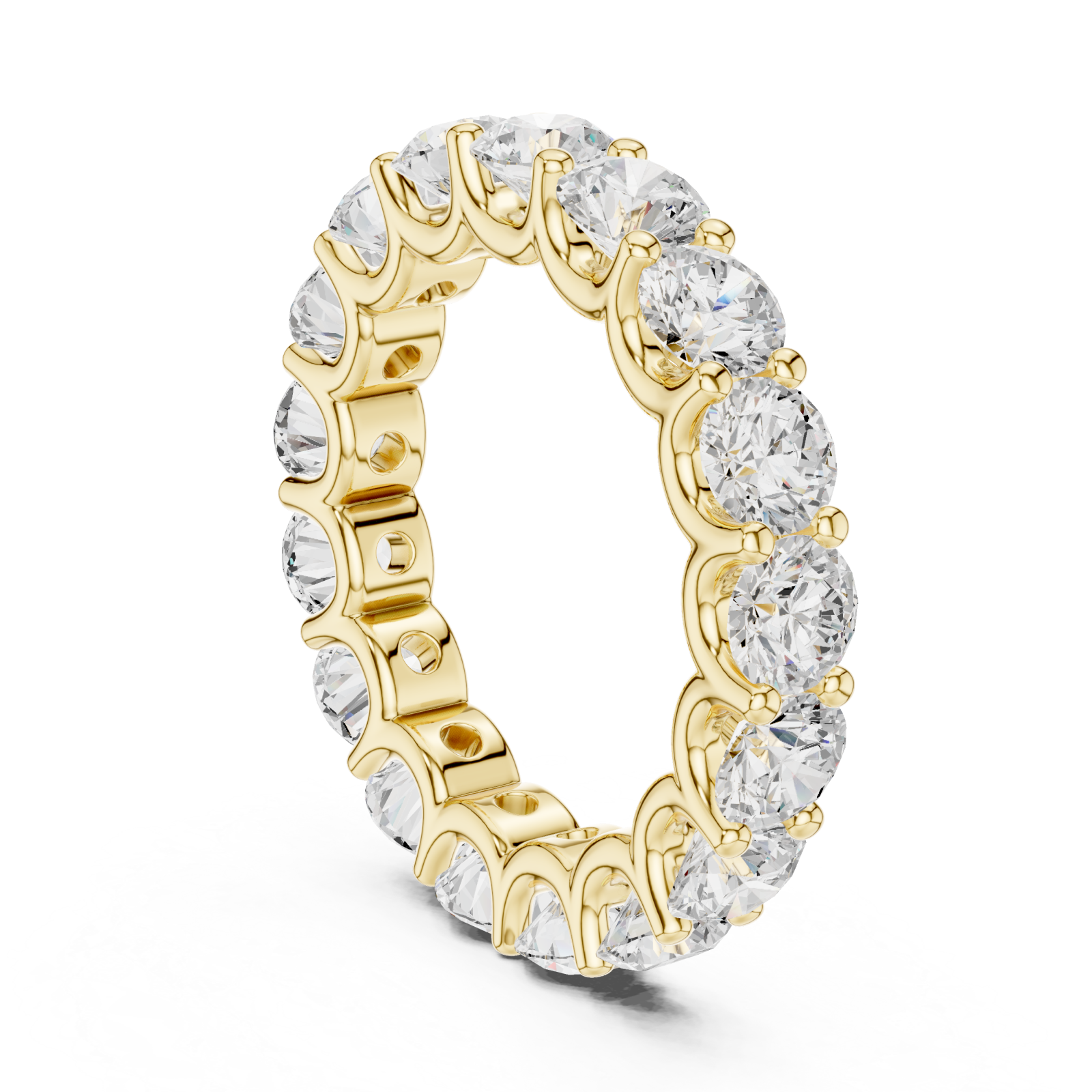  Gold Radiant Cascade Eternity Band Left View