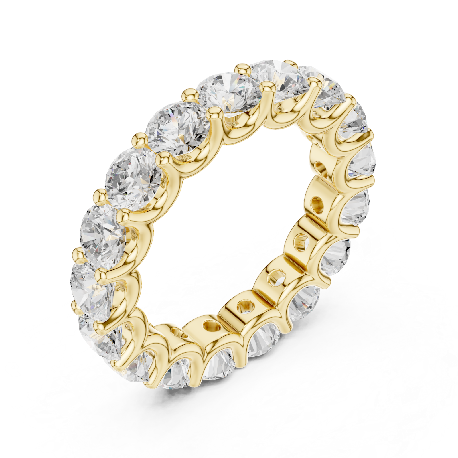 Gold Radiant Cascade Eternity Band Right View