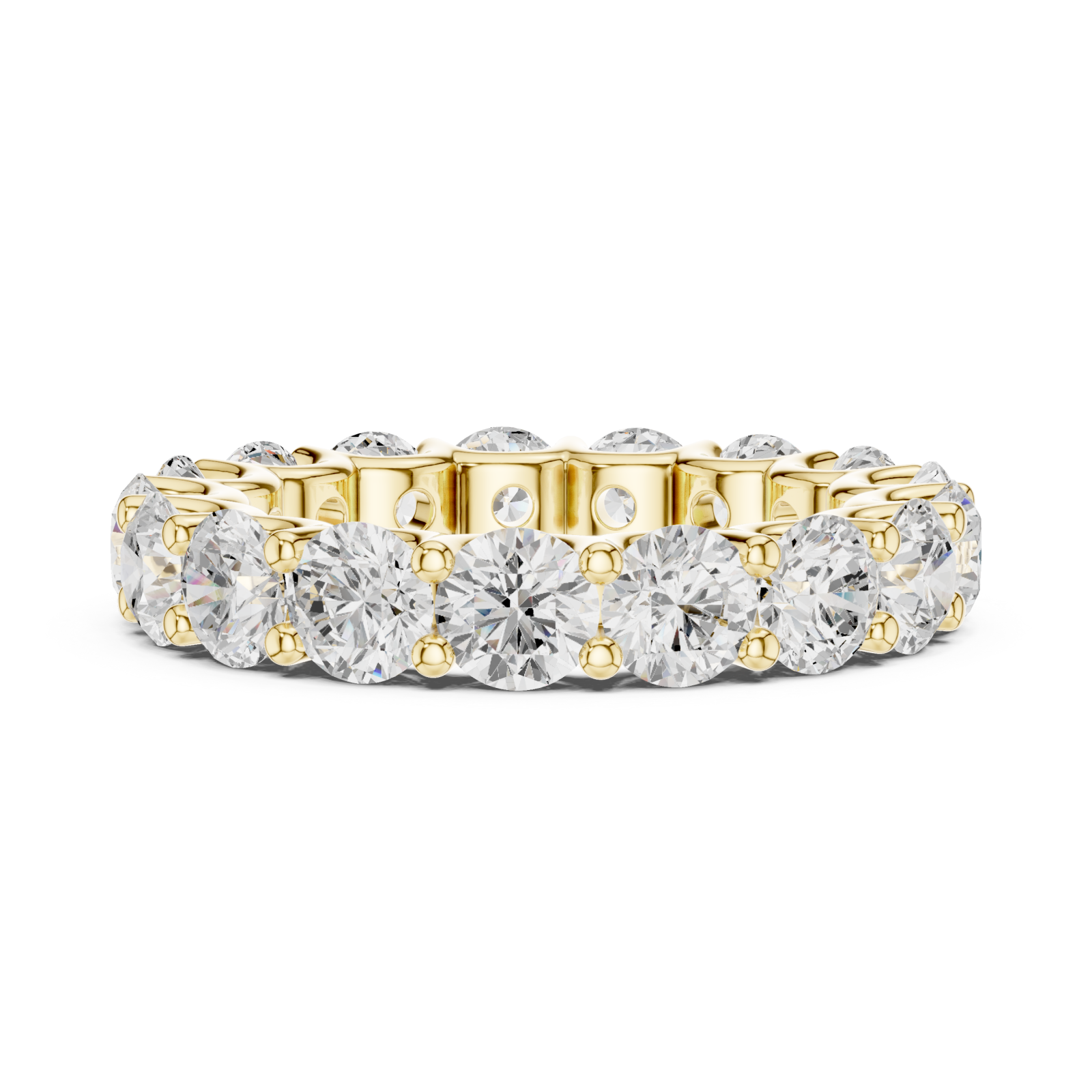  Gold Radiant Cascade Eternity Band Side View