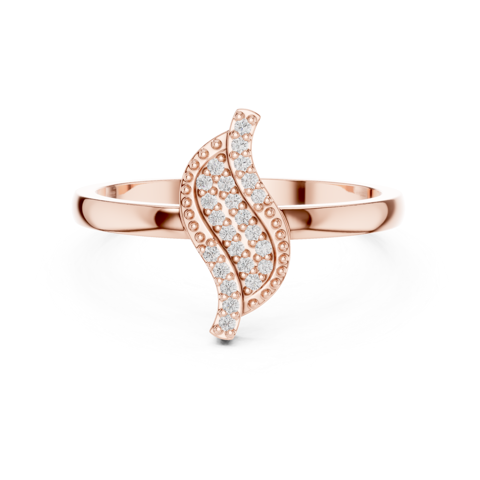  Rose Gold Mesa Twist Signature Ring Front View