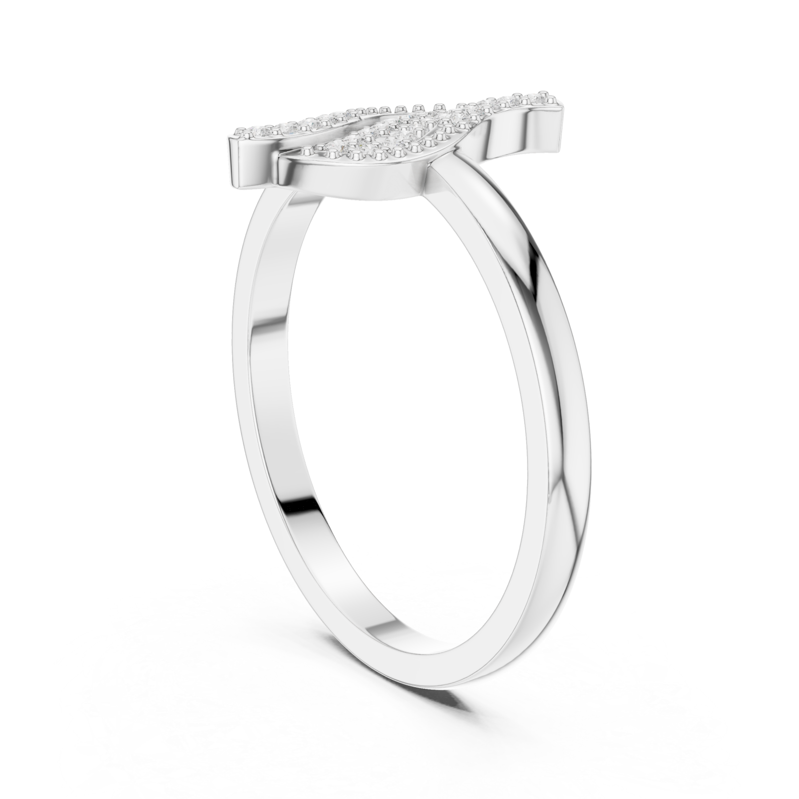  White Gold Mesa Twist Signature Ring Left View