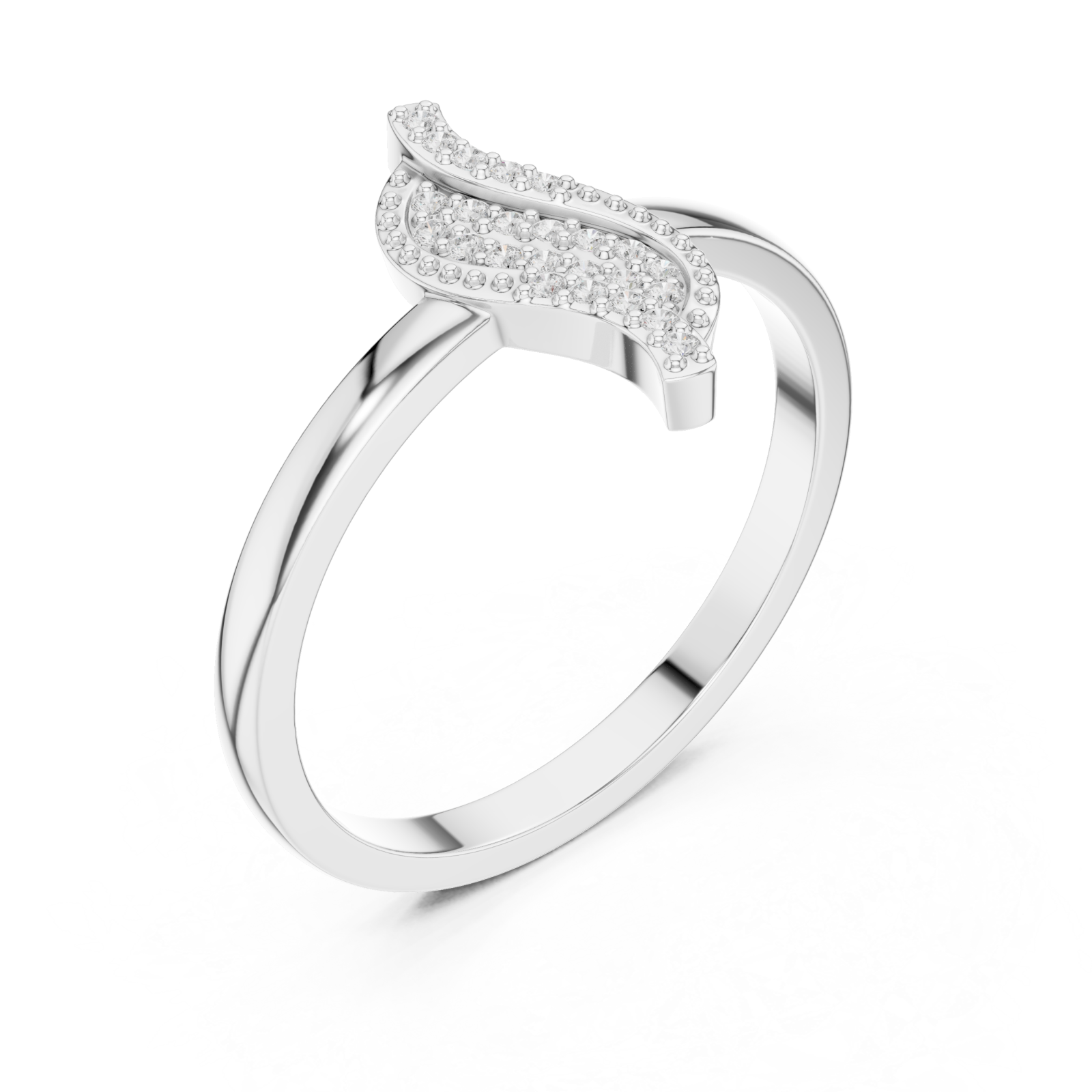  White Gold Mesa Twist Signature Ring Right View